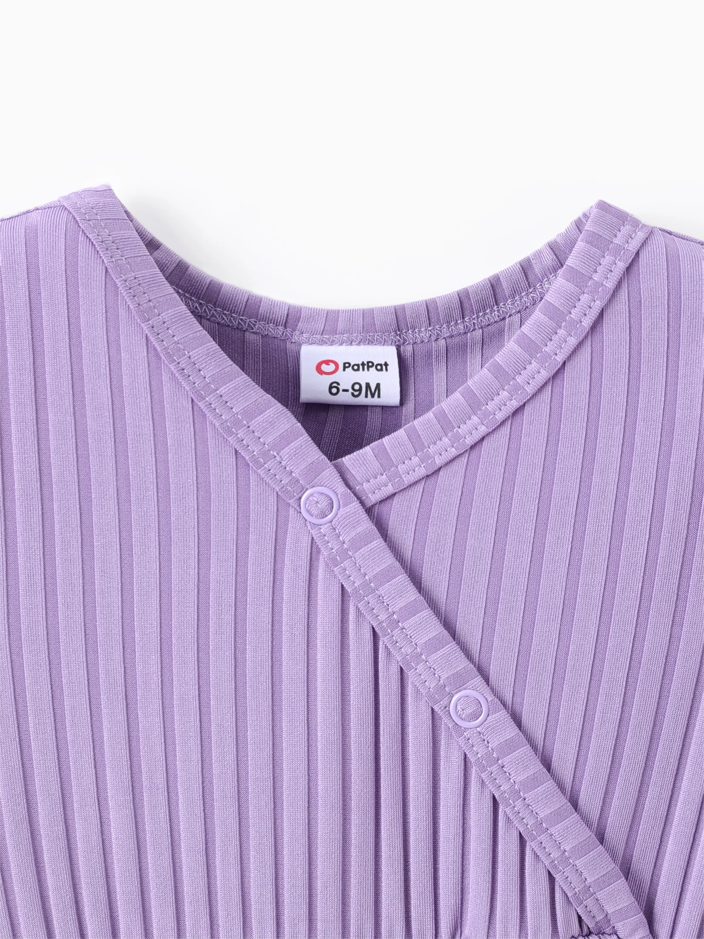 Baby Girl Clothes Floral Print Jumpsuit Purple - Image 4