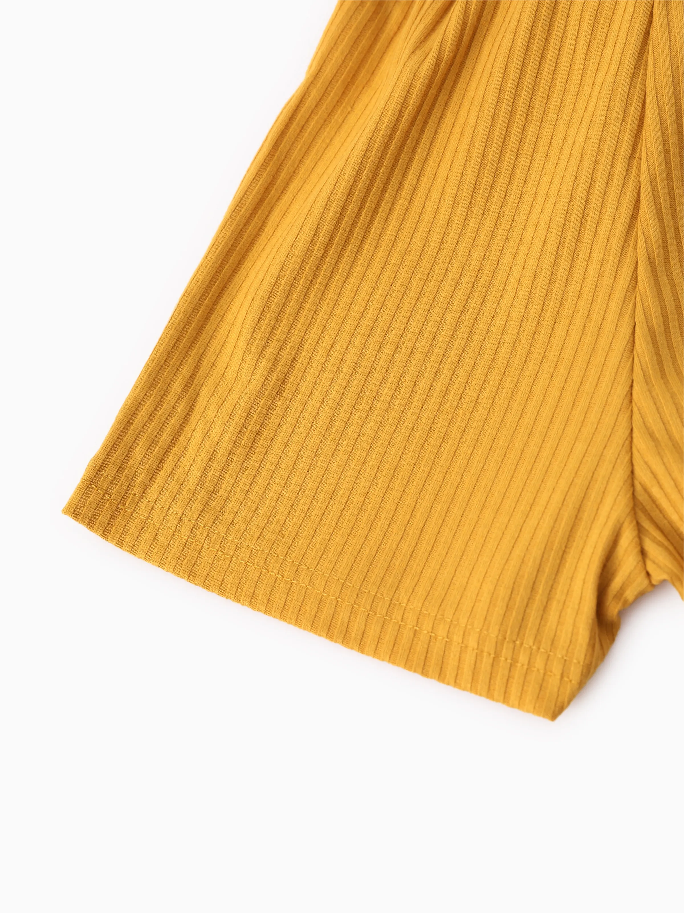Baby Girl Puff-sleeve Solid Color Jumpsuit Ginger-2 - Image 6