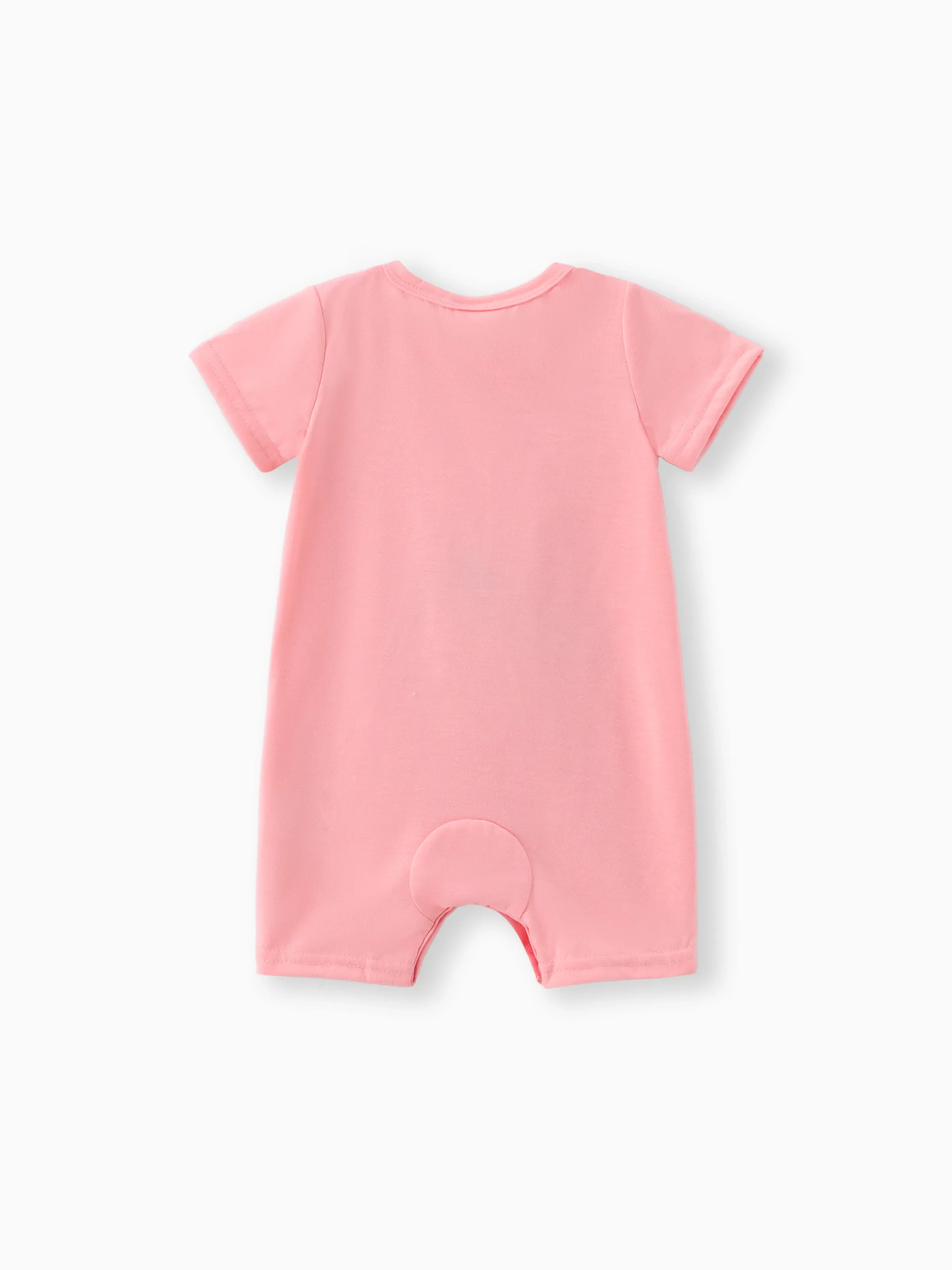 Baby Girl Rabbit Print Short-sleeve Romper Pink - Image 2