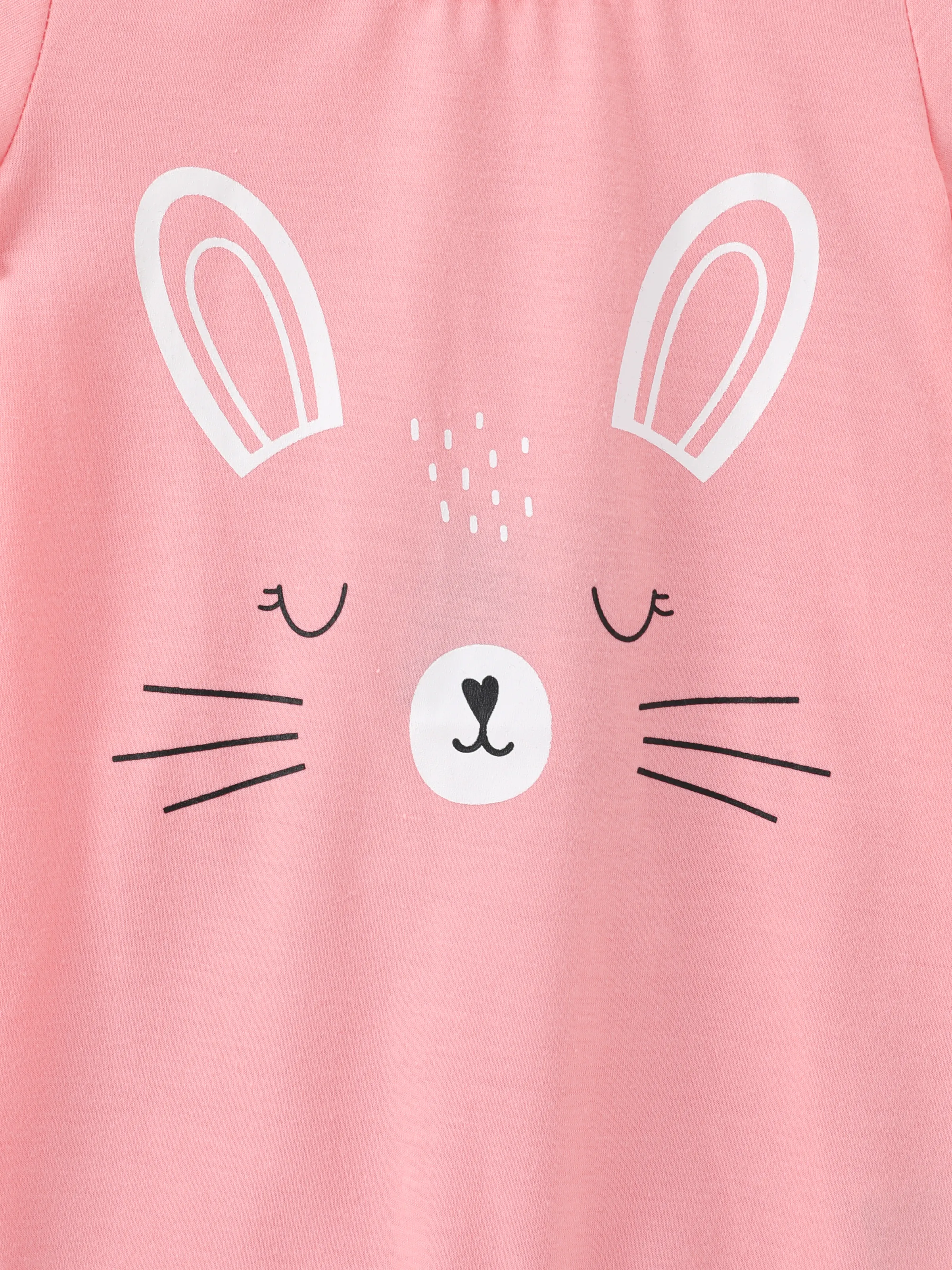 Baby Girl Rabbit Print Short-sleeve Romper Pink - Image 5