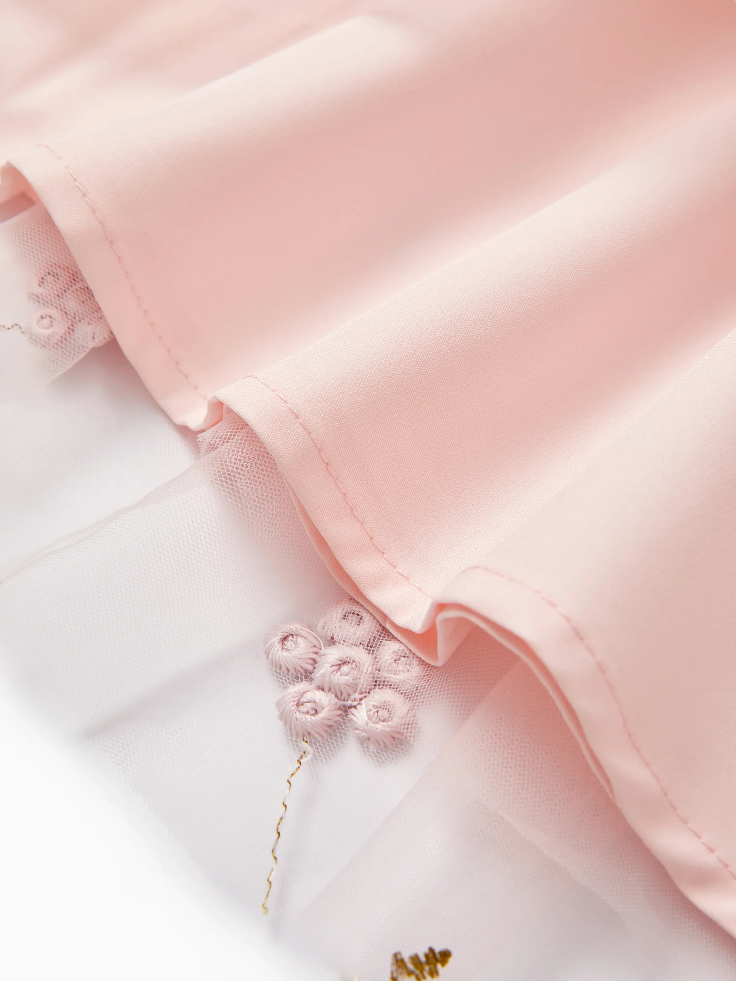 Baby Girl Sweet 3D Flower Mesh Dress Light Pink - Image 7
