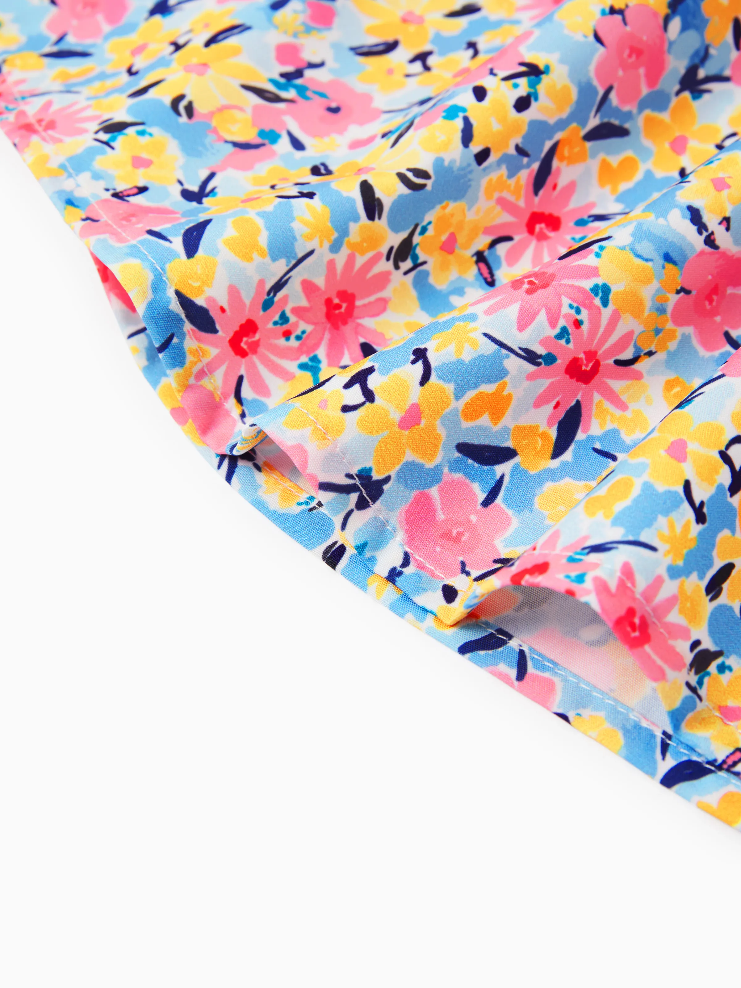 Baby Girl Sweet Flutter-sleeve Floral Dress Peach pink - Image 6