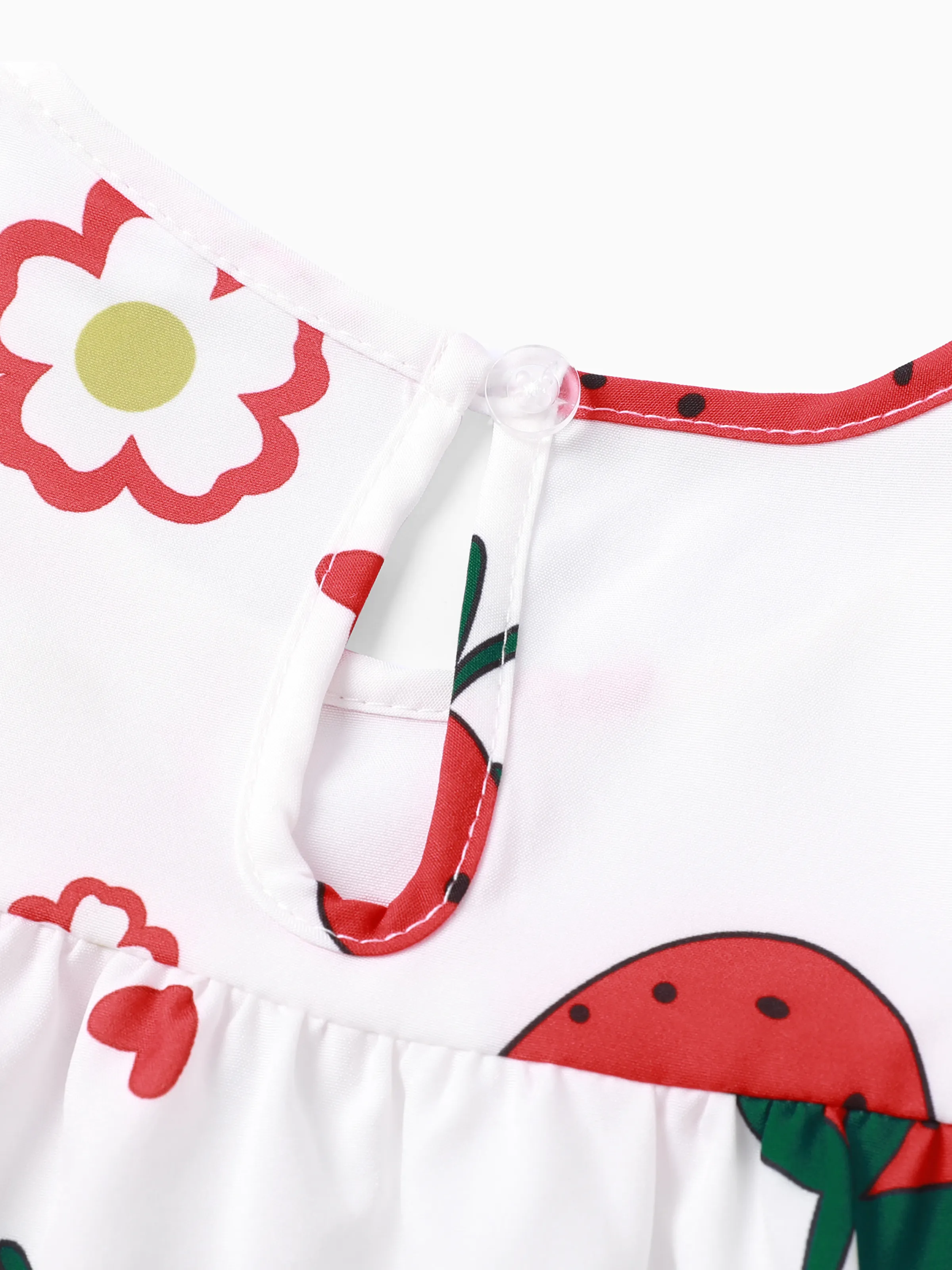 Baby Girl Sweet Strawberry Lace Dress White - Image 4