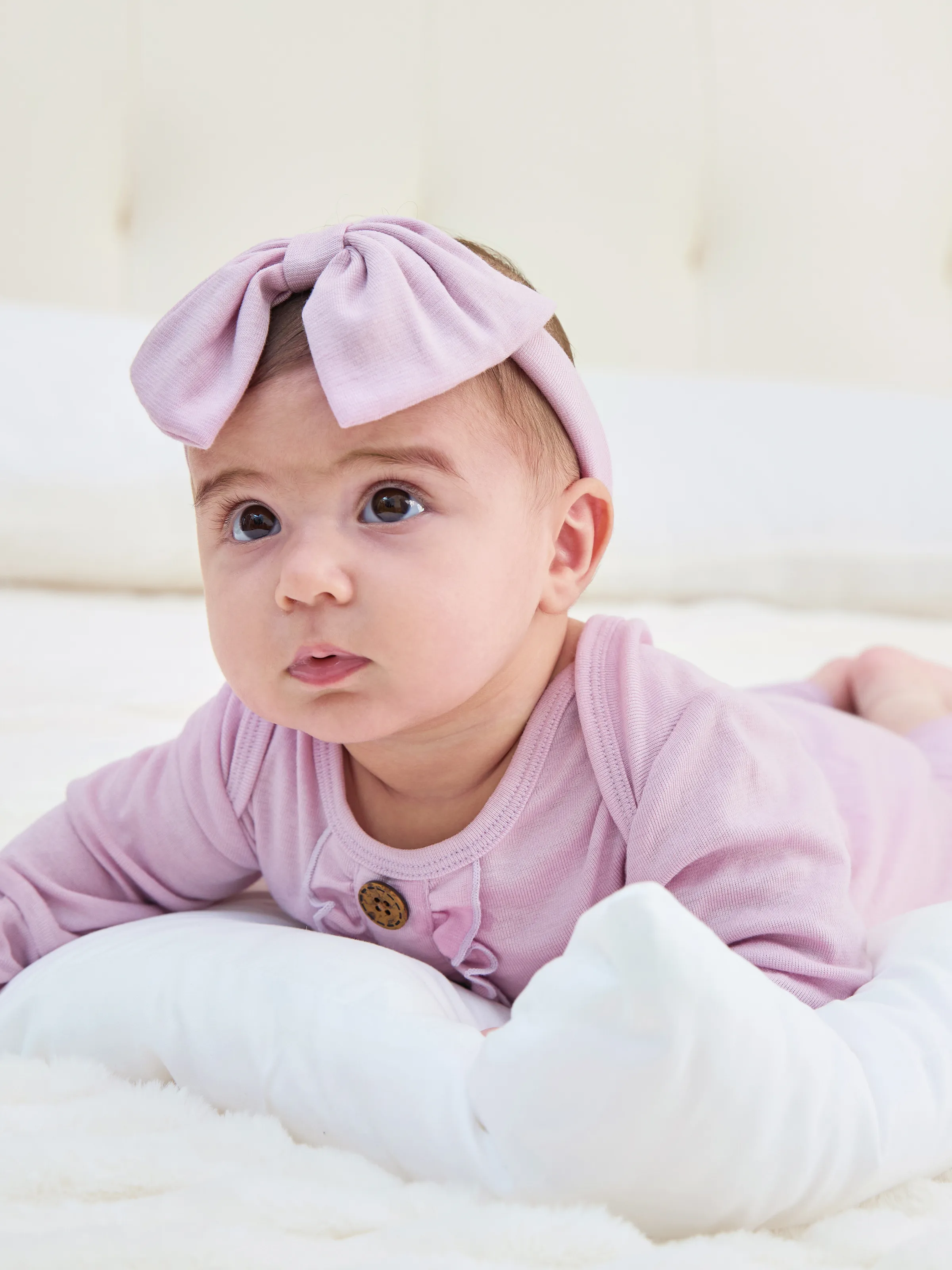 Baby Girl Wool Sleeping Bag Infant Gown with Headband Pink - Image 5