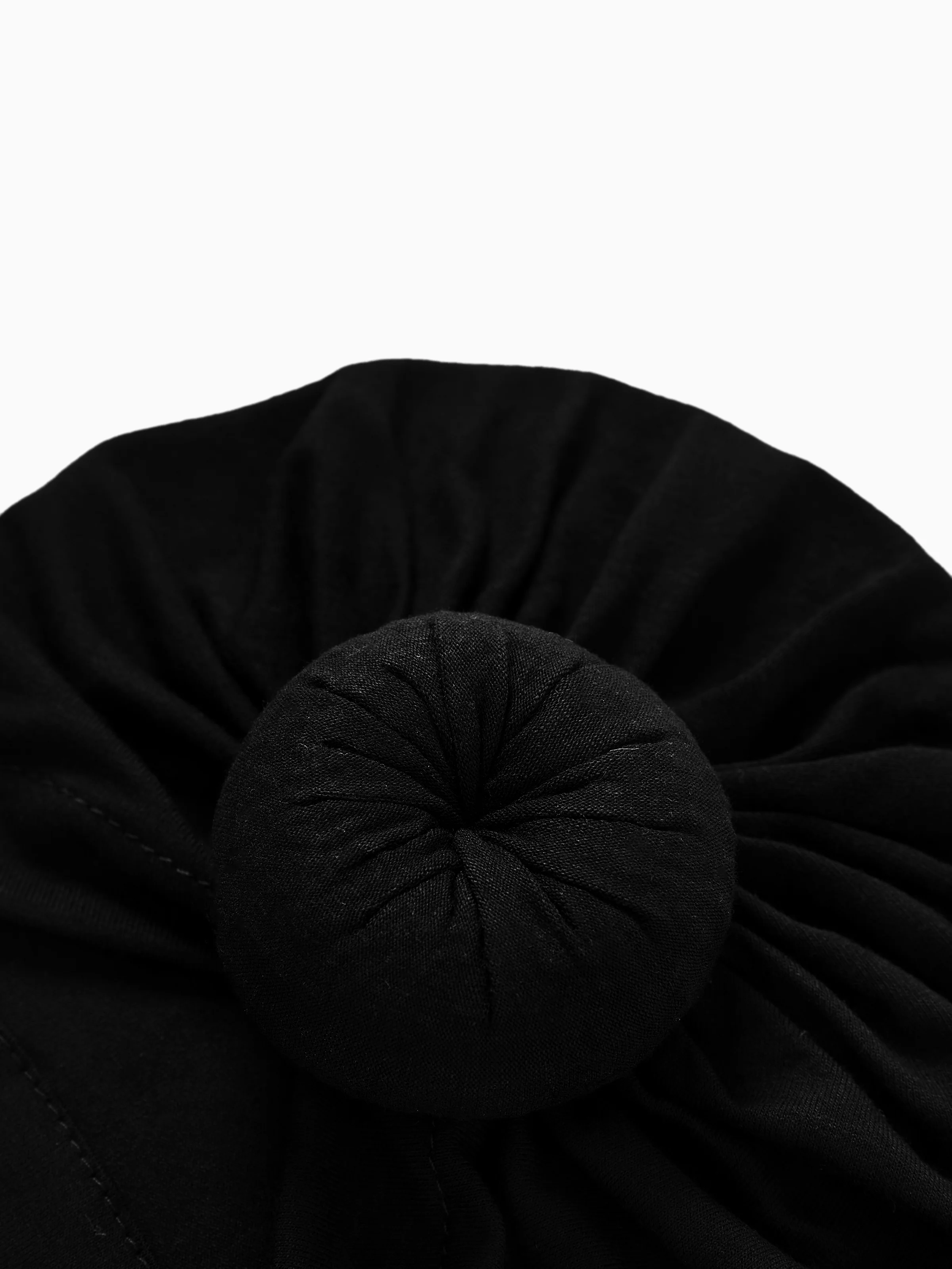 Baby / Toddler Sweet Solid Knot Newborn Hat Black - Image 4