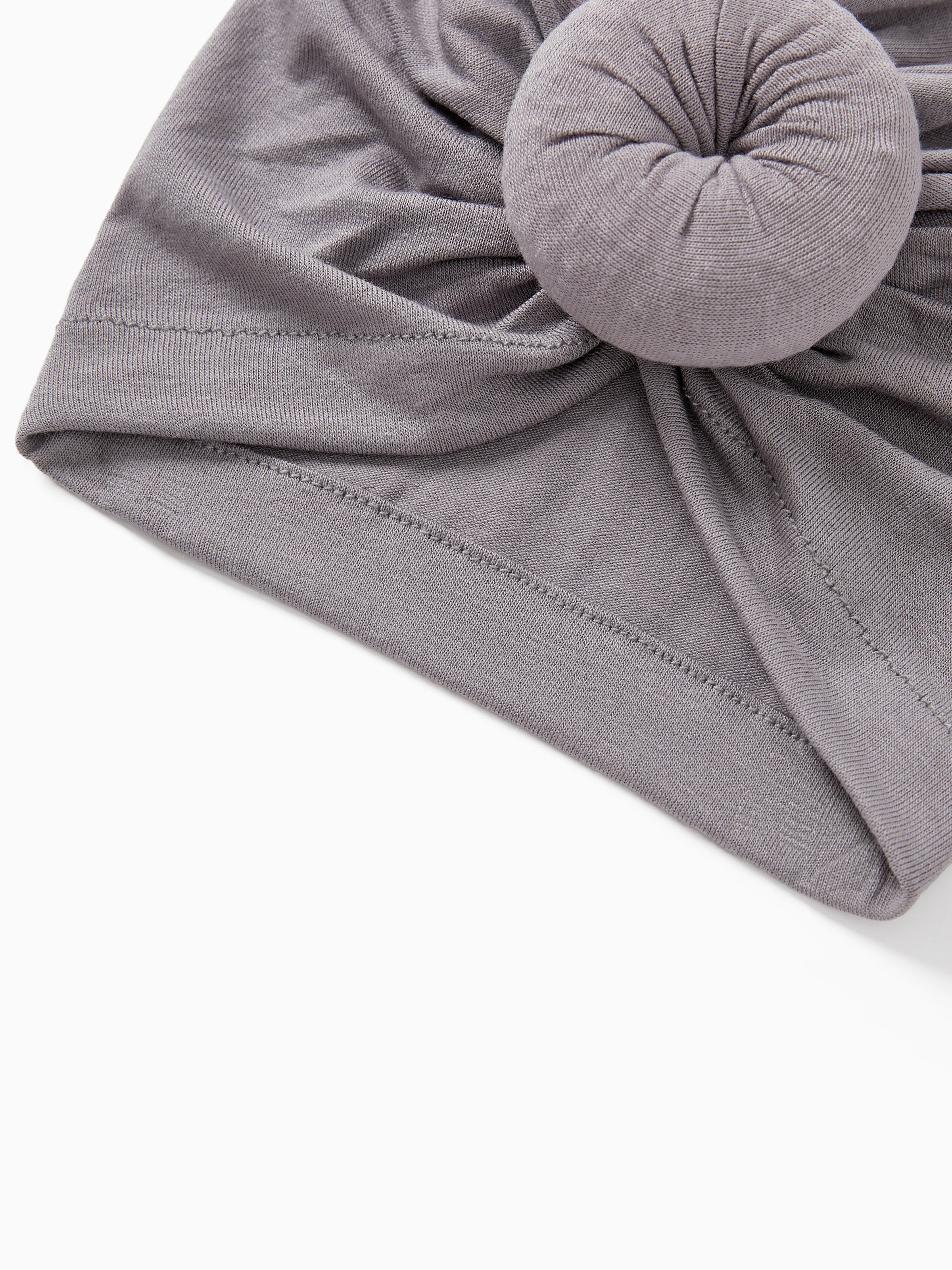 Baby / Toddler Sweet Solid Knot Newborn Hat Light Grey - Image 3