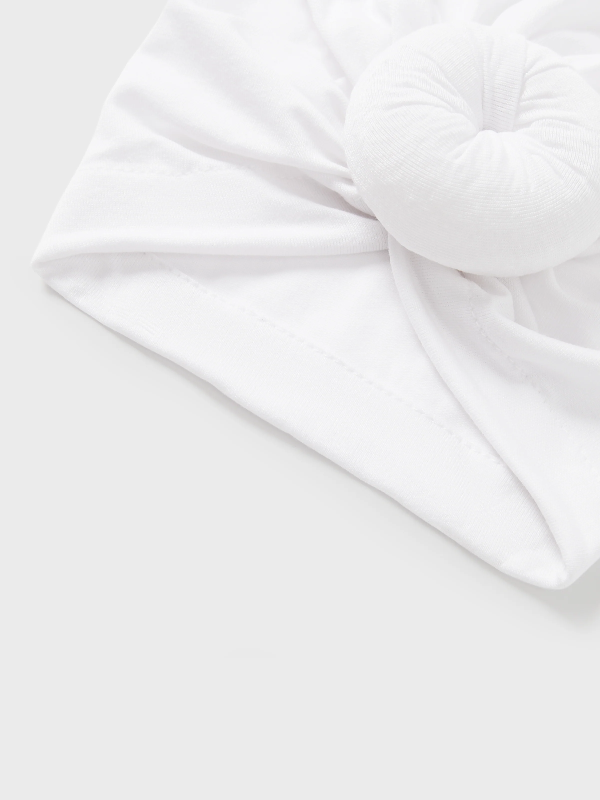 Baby / Toddler Sweet Solid Knot Newborn Hat White - Image 3