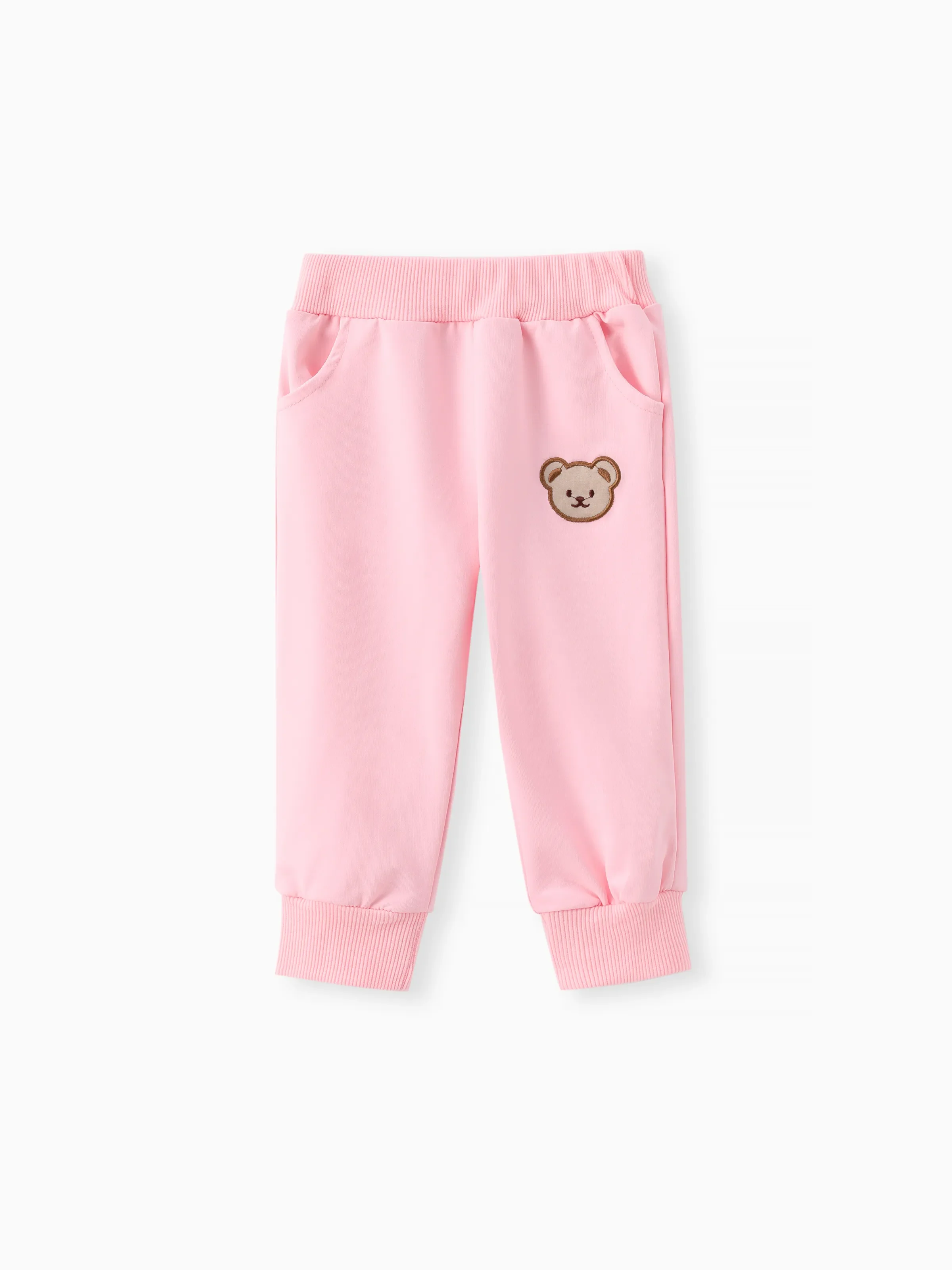 Baby/Toddler Girl Clothes 2pcs Bear Style Sweatshirt and Pants Set Pink - Image 6