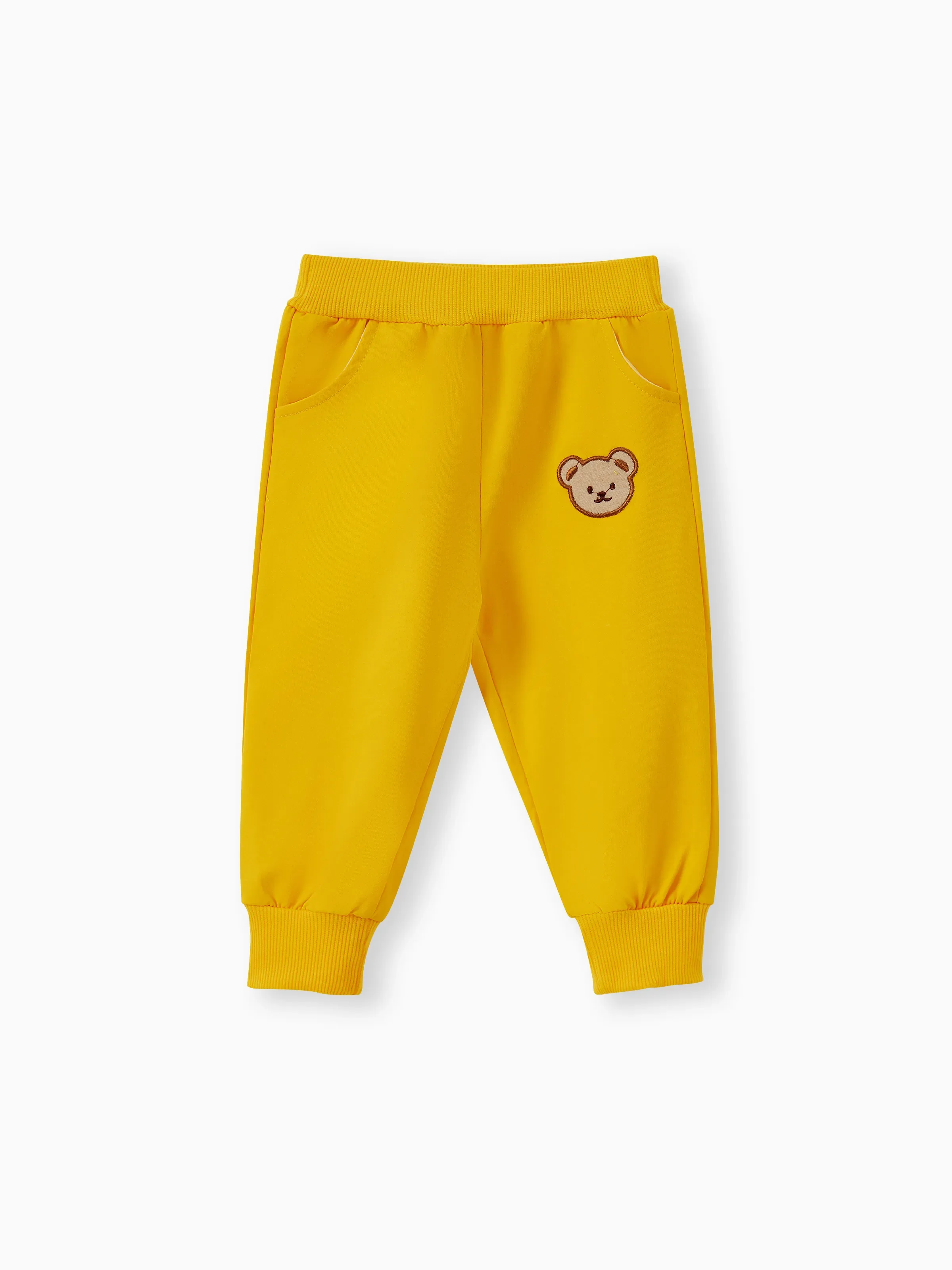 Baby/Toddler Girl/Boy Clothes 2pcs Bear Style Sweatshirt and Pants Set Yellow - Image 6