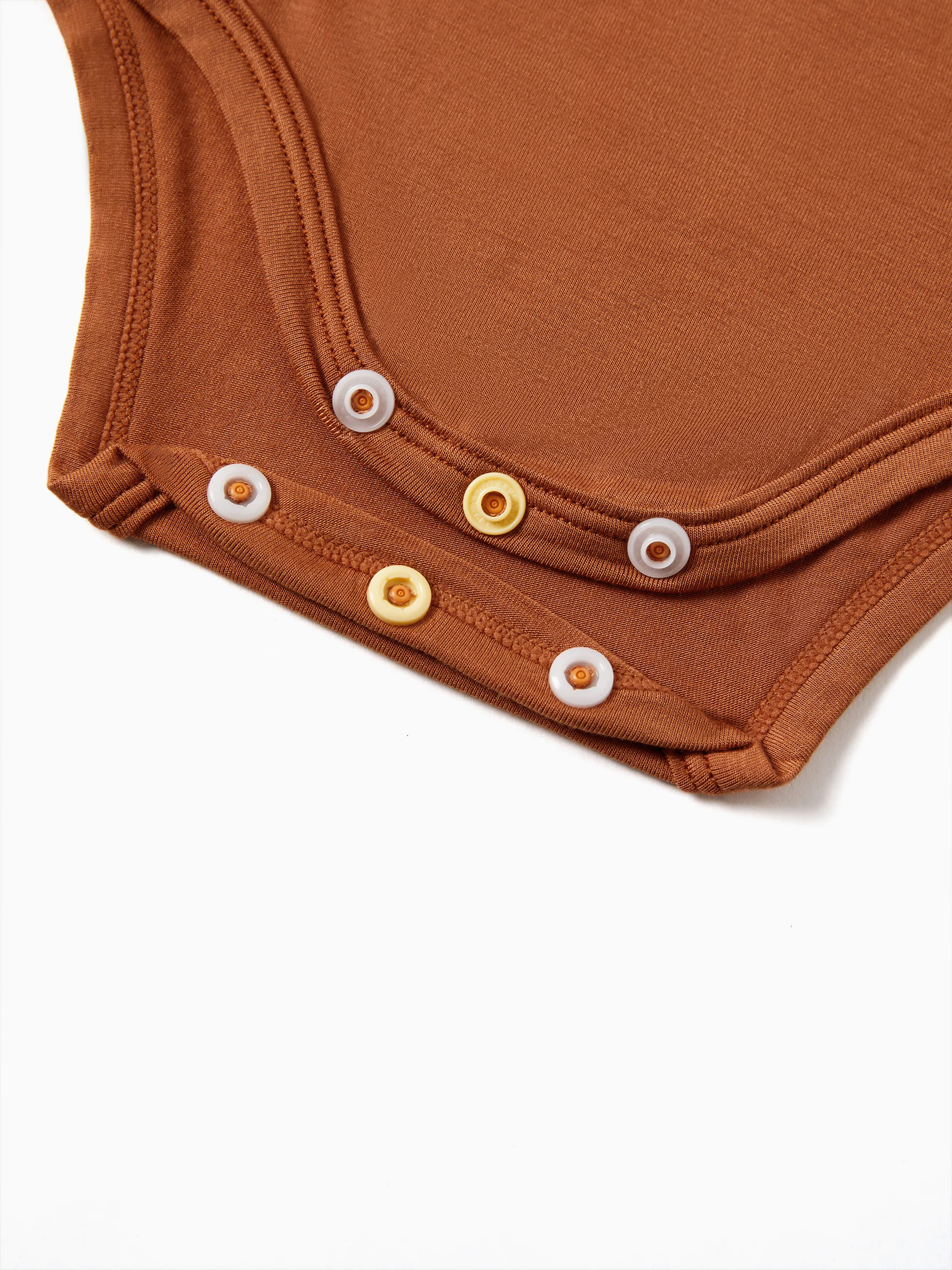 Bamboo Baby Bodysuits 2-piece Flora Long Sleeve Rompers for Baby Girls Infant Brown - Image 5