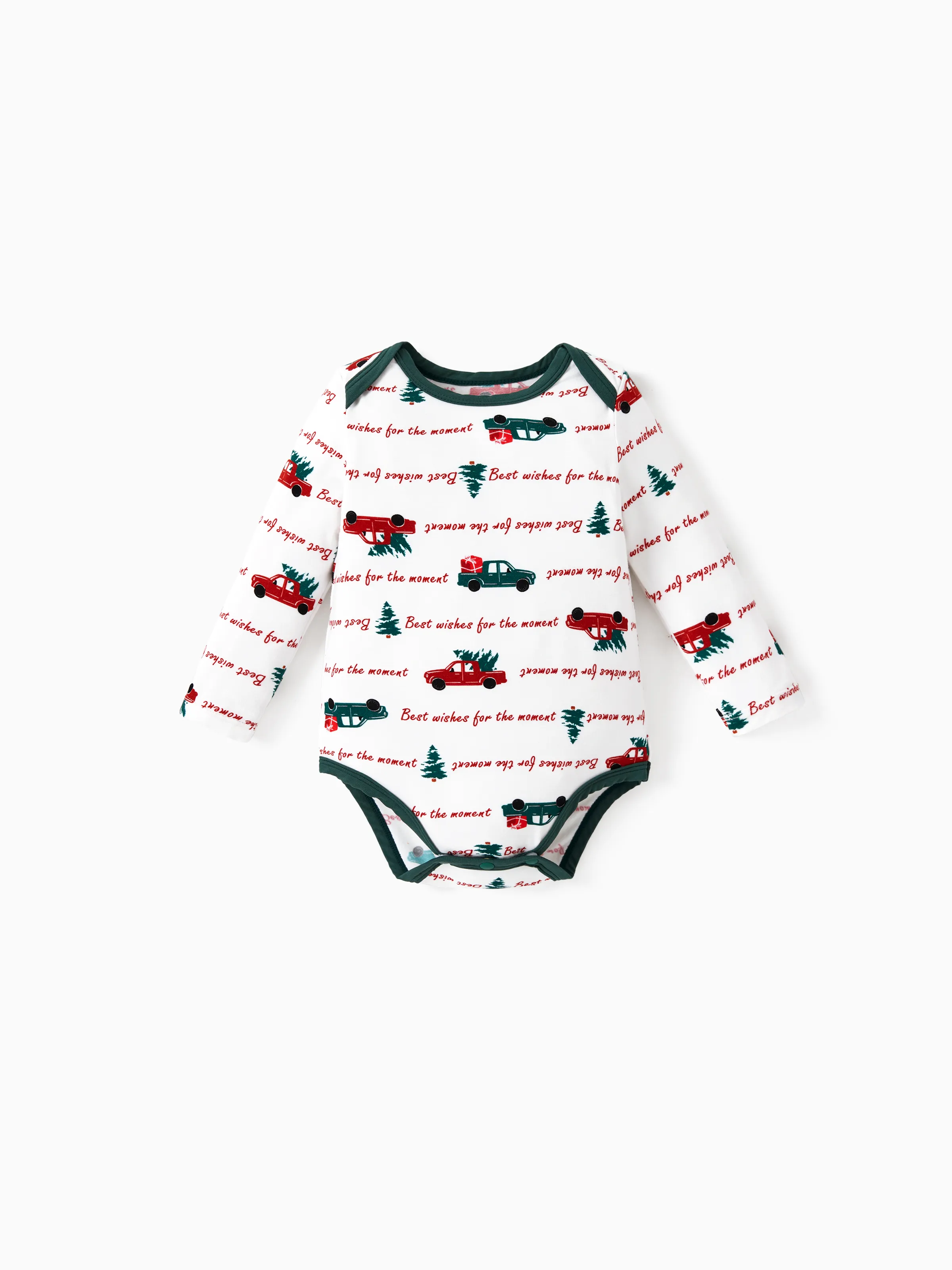 Bamboo Baby Bodysuits 2-piece Flora Long Sleeve Rompers for Baby Girls Infant Green - Image 3