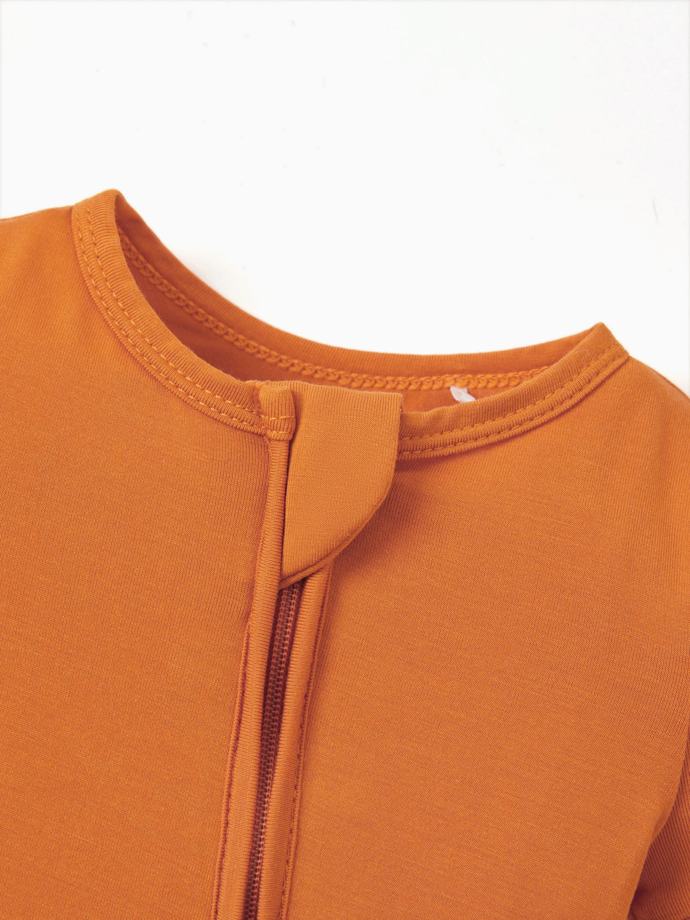 Bamboo Baby Boy / Girl 2-Way Zip Onesies Anti Slip Childlike Food Pattern Bamboo Sleepwear (Snug-Fitting)
 Orange - Image 10