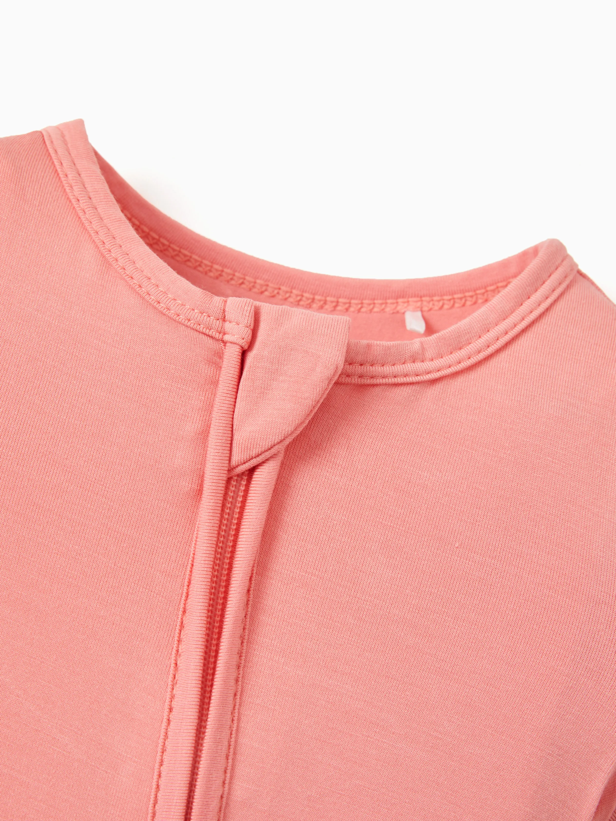 Bamboo Baby Boy / Girl 2-Way Zip Onesies Anti Slip Childlike Food Pattern Bamboo Sleepwear (Snug-Fitting)
 Pink - Image 9