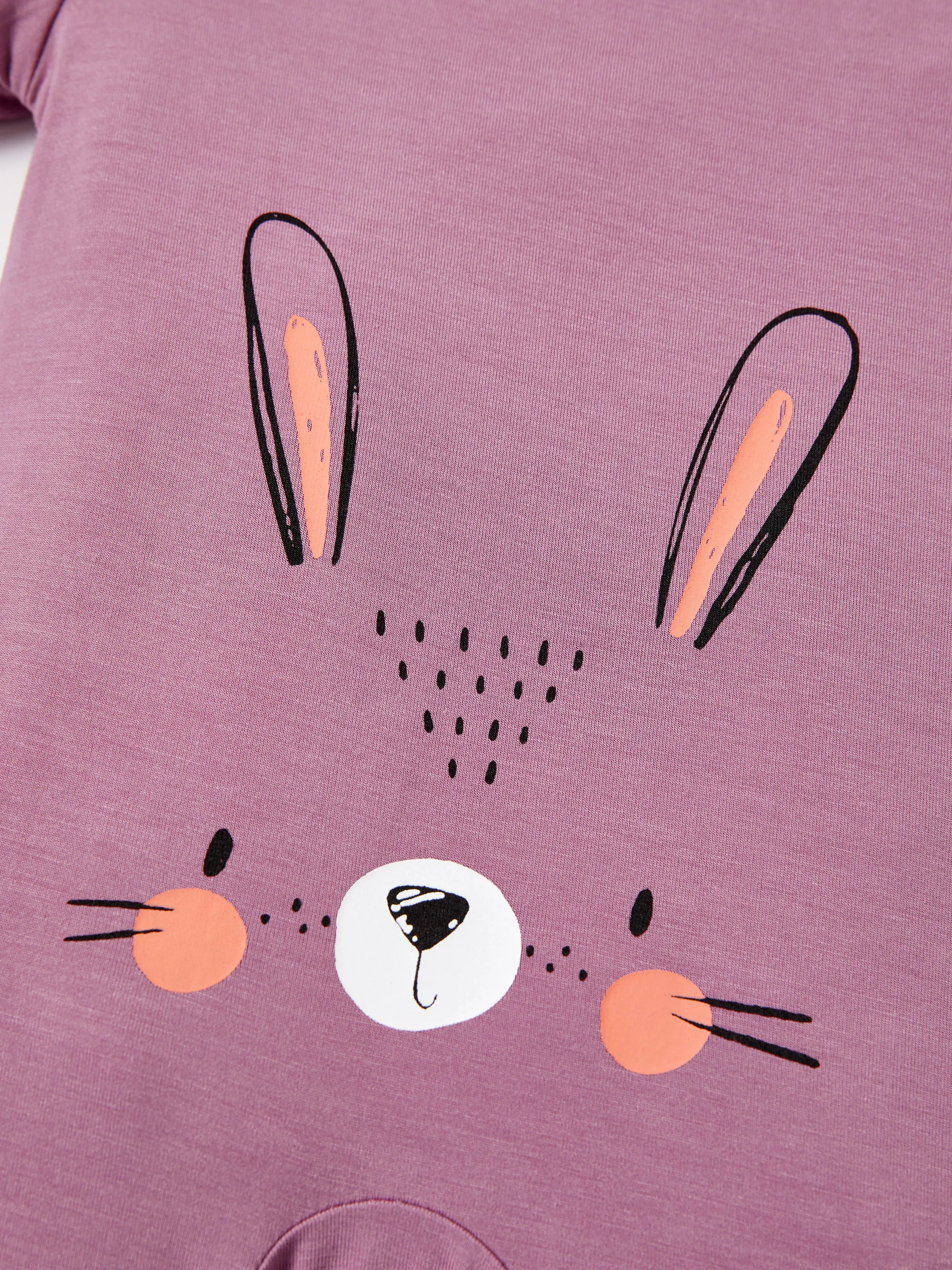 Bamboo Baby Boy / Girl Childlike Animal Pattern 2-way Zipper Footie Purple - Image 2