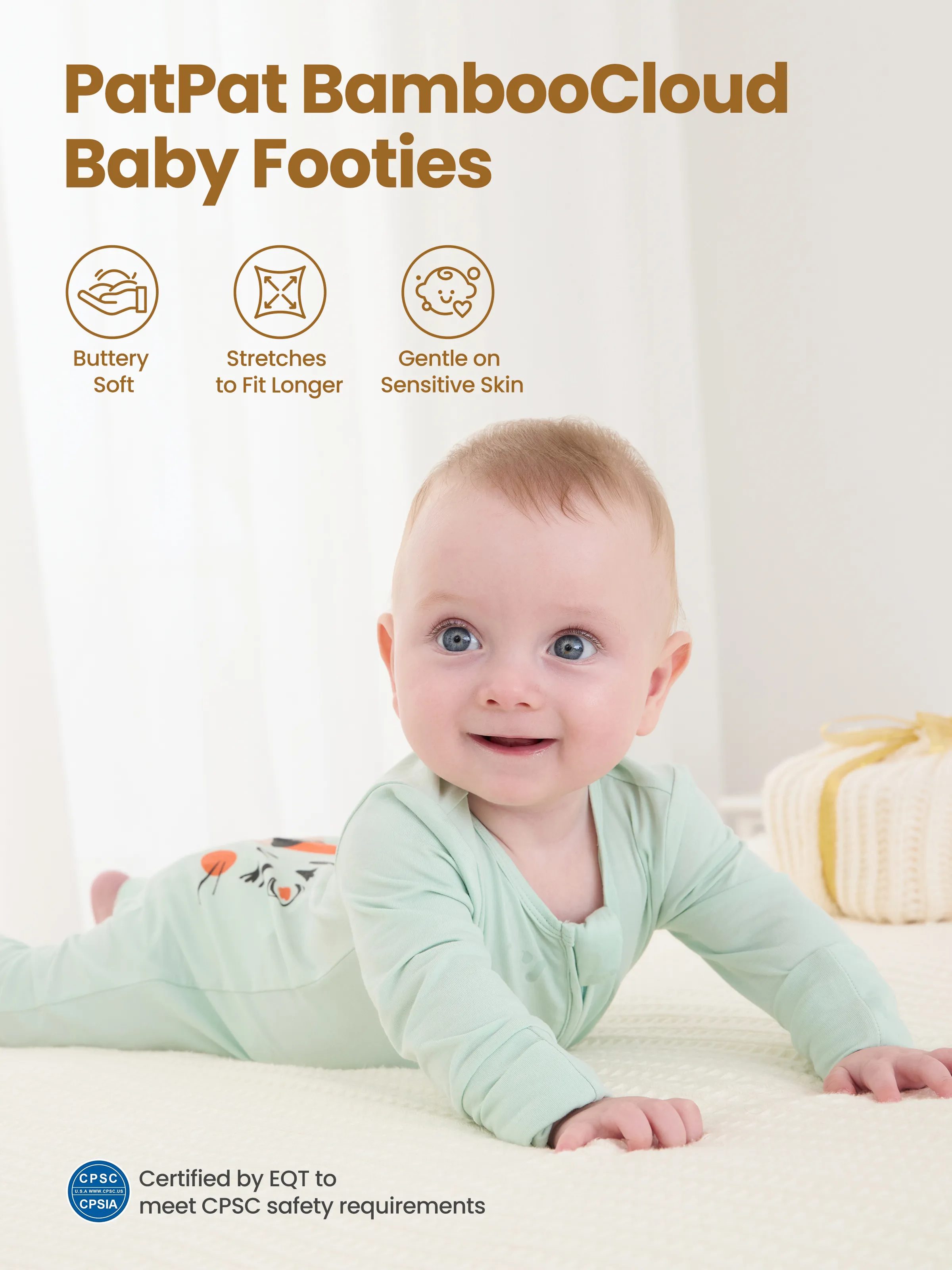 Bamboo Baby Boy / Girl Childlike Animal Pattern 2-way Zipper Footie Green - Image 4