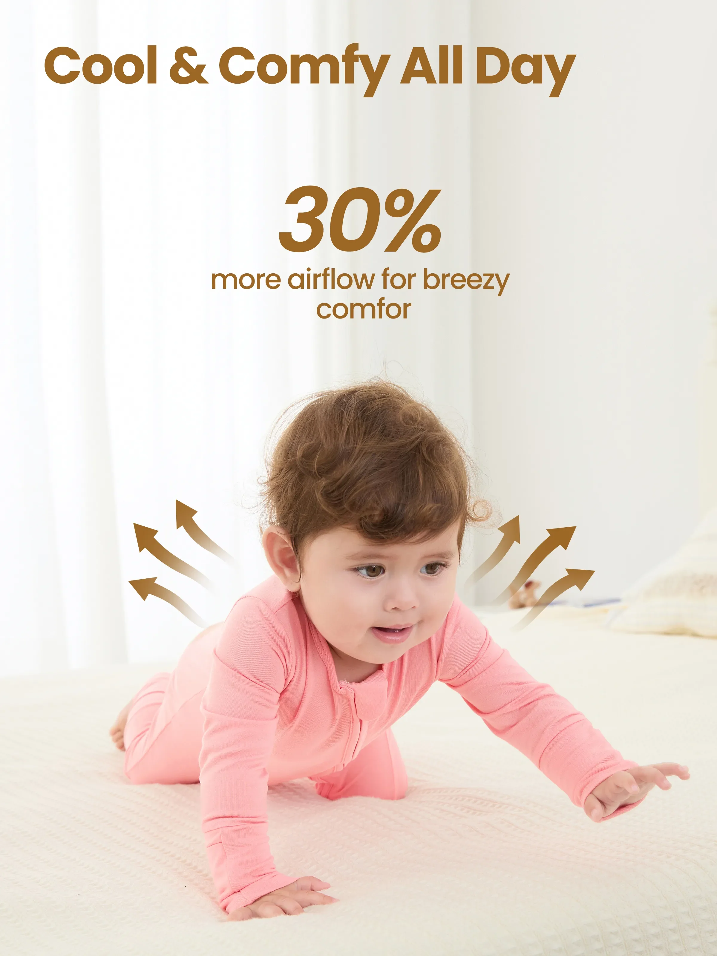 Bamboo Baby Boy / Girl Childlike Animal Pattern 2-way Zipper Footie Orange red - Image 5