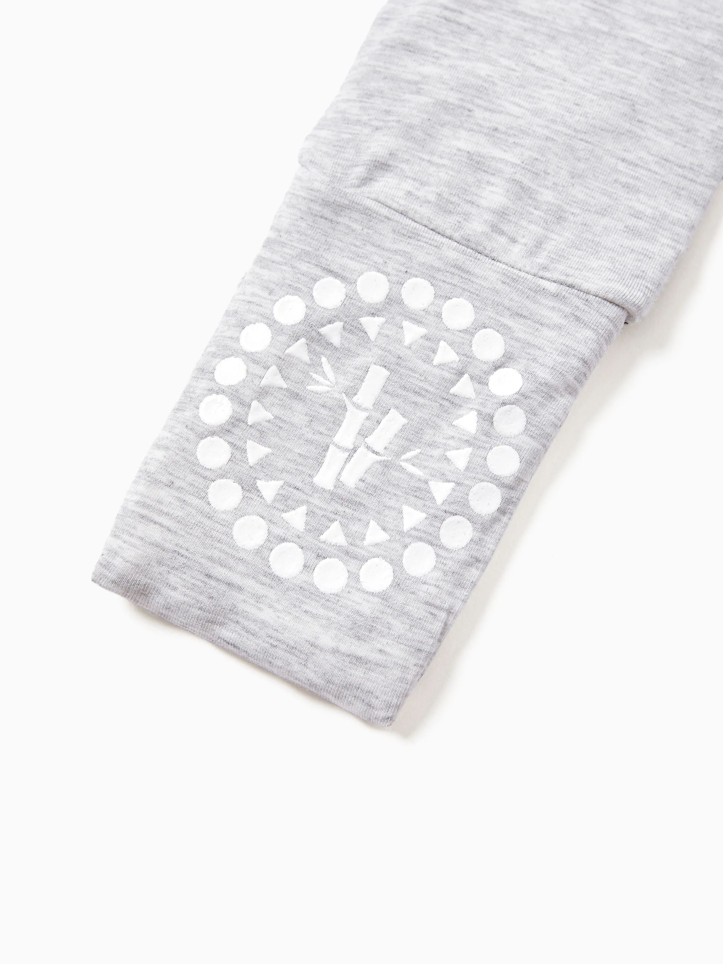 Bamboo Baby Boy / Girl Color Block 2-Way Zipper Anti Slip Long Sleeve Rompers Grey - Image 12