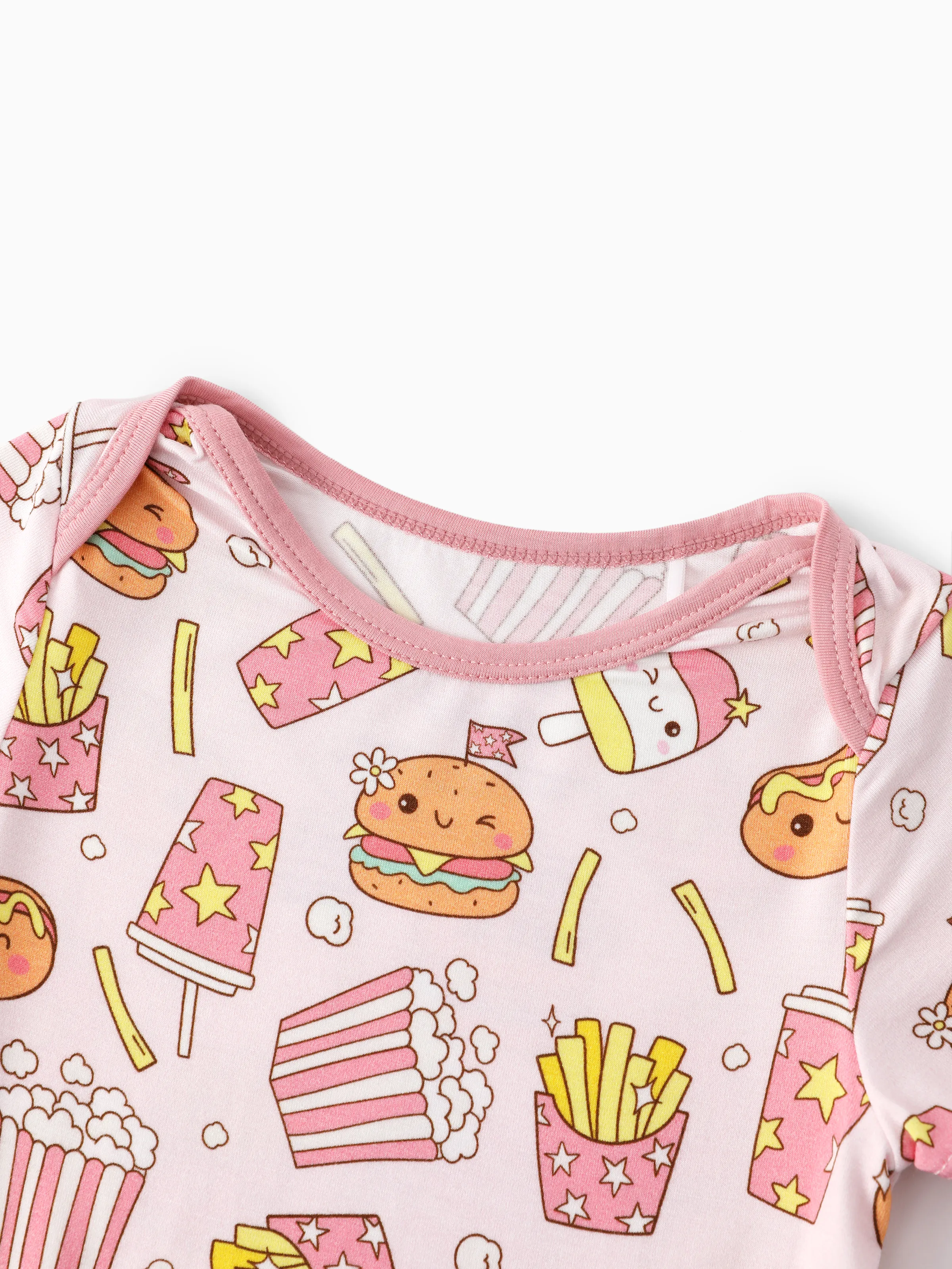 Bamboo Baby Boy/Girl 1pc Allover Print  Bodysuits  Light Pink - Image 4