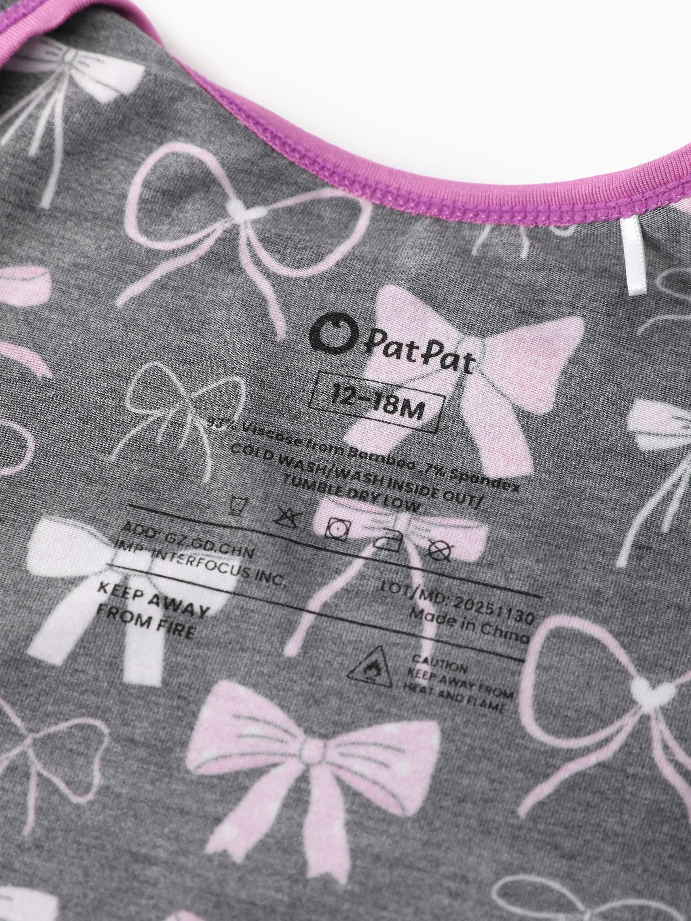 Bamboo Baby Boy/Girl 1pc Allover Print  Bodysuits  Pink purple - Image 6