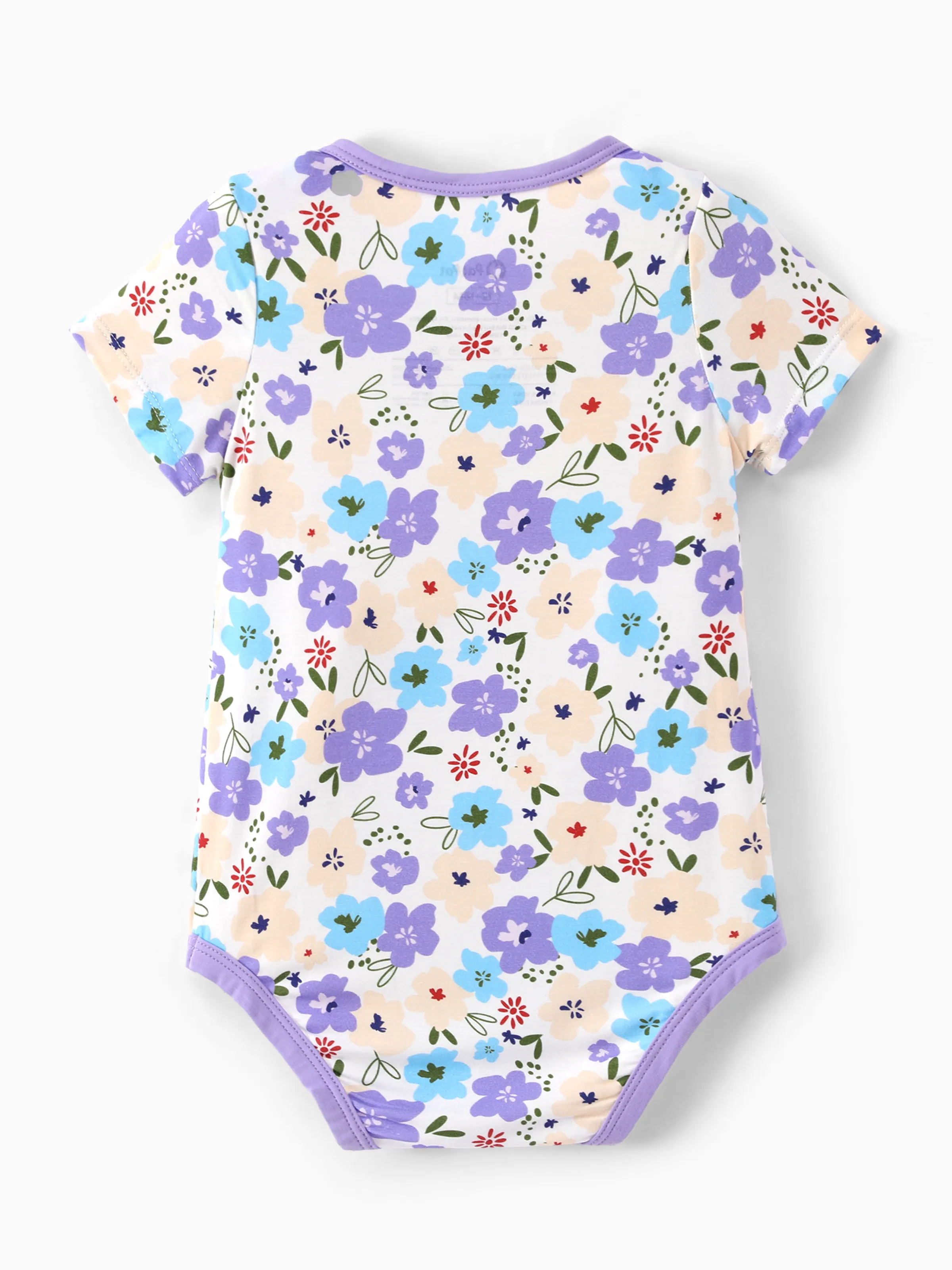 Bamboo Baby Boy/Girl 1pc Allover Print  Bodysuits  Purple - Image 3
