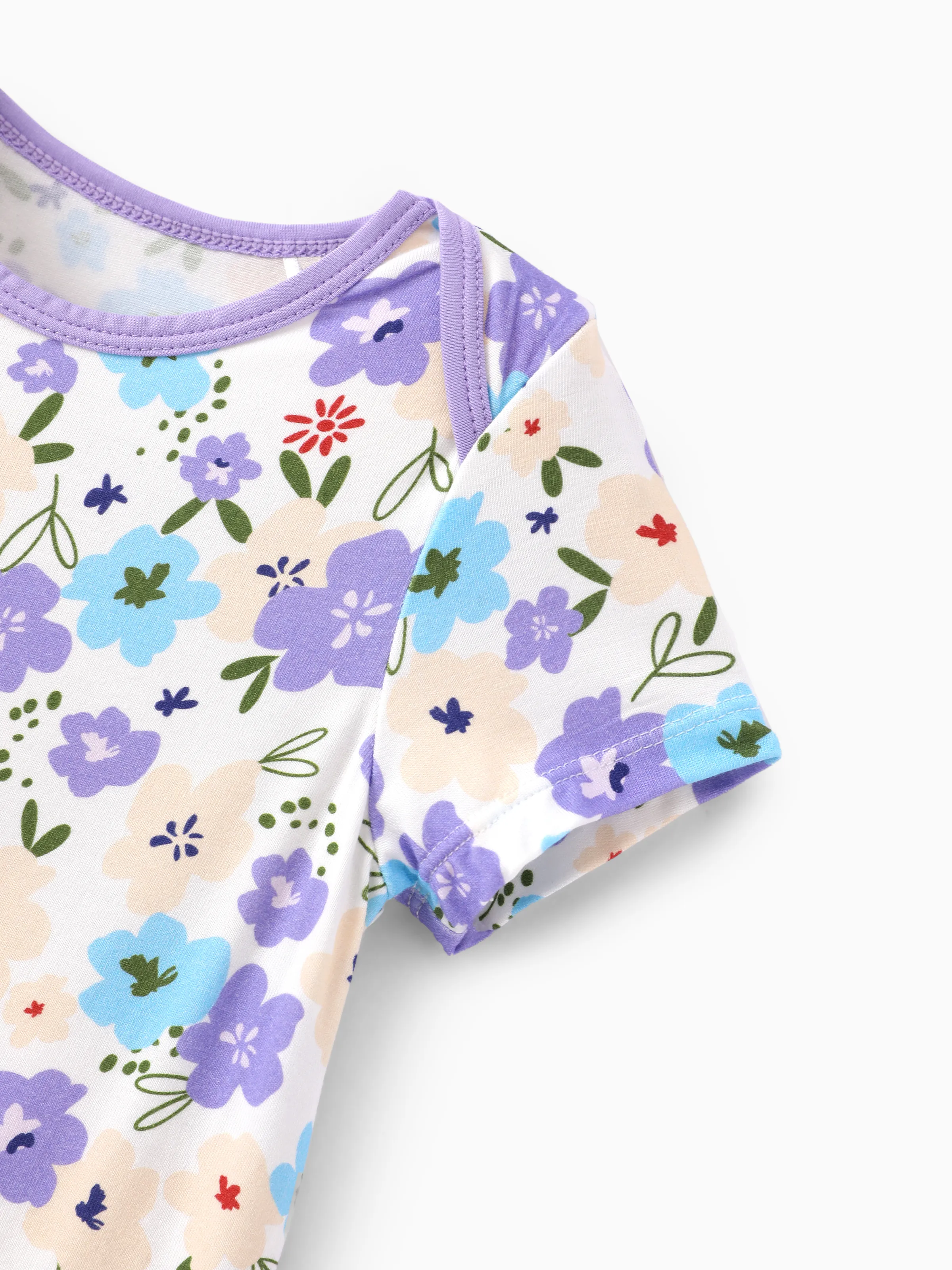 Bamboo Baby Boy/Girl 1pc Allover Print  Bodysuits  Purple - Image 4