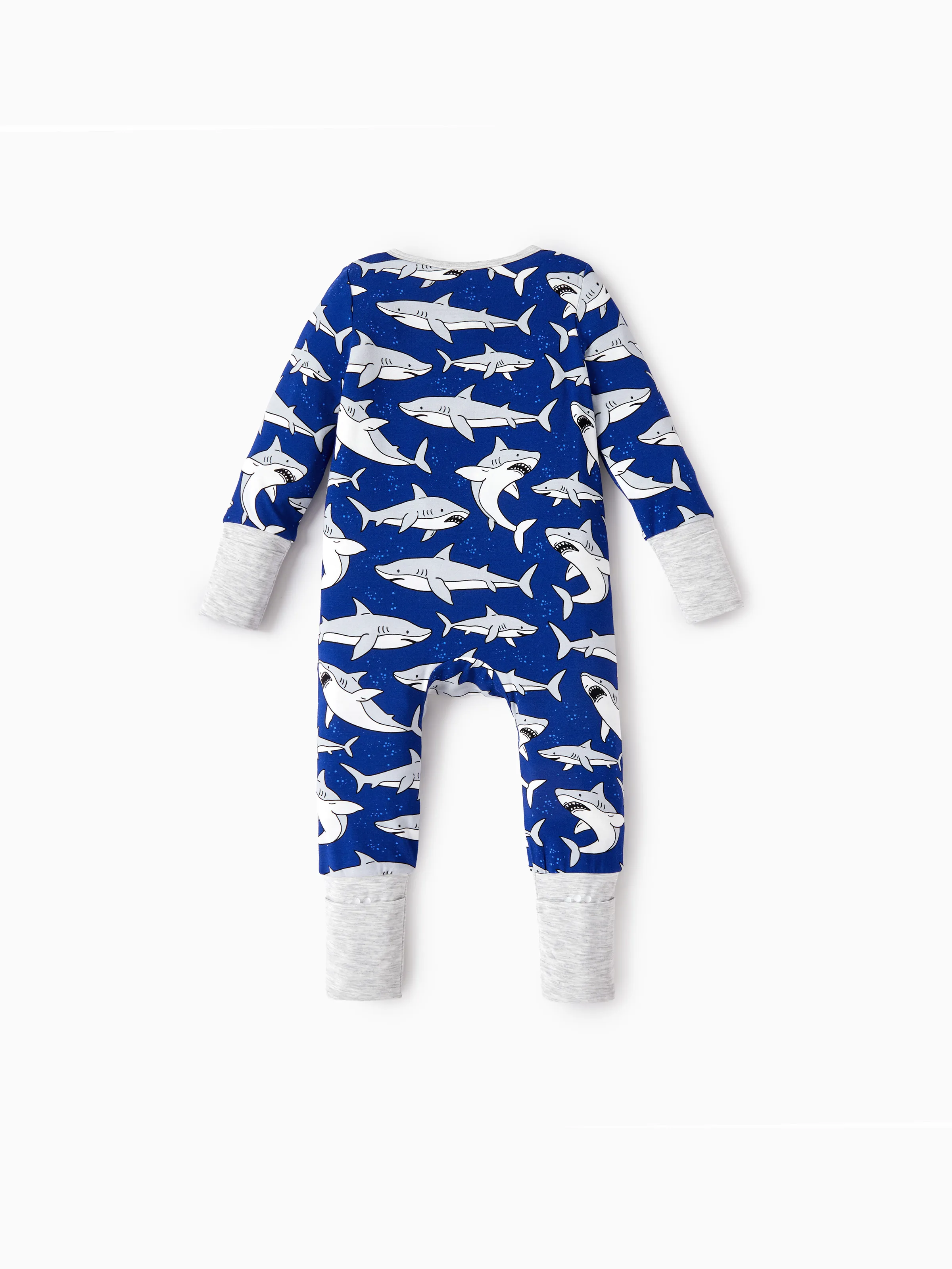 Bamboo Baby Boy/Girl Cartoon Printed 2-Way Zip Onesies Anti Slip Long-sleeve Footie Deep Blue - Image 9