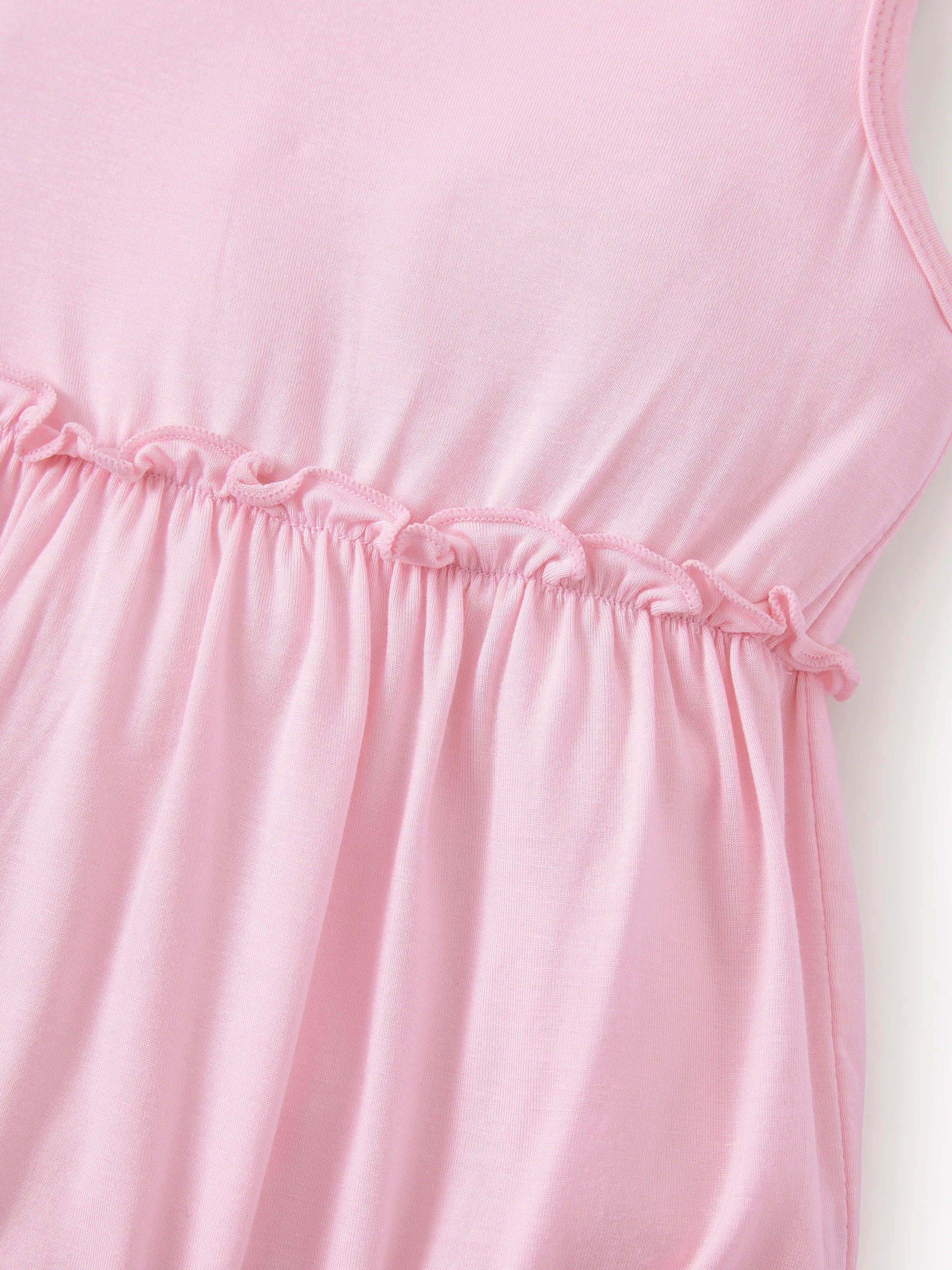 Bamboo Baby Girl Solid Color and Cartoon Animal Pattern 2-Piece Sleeveless Dress With Bodysuit Set Pink - Image 10