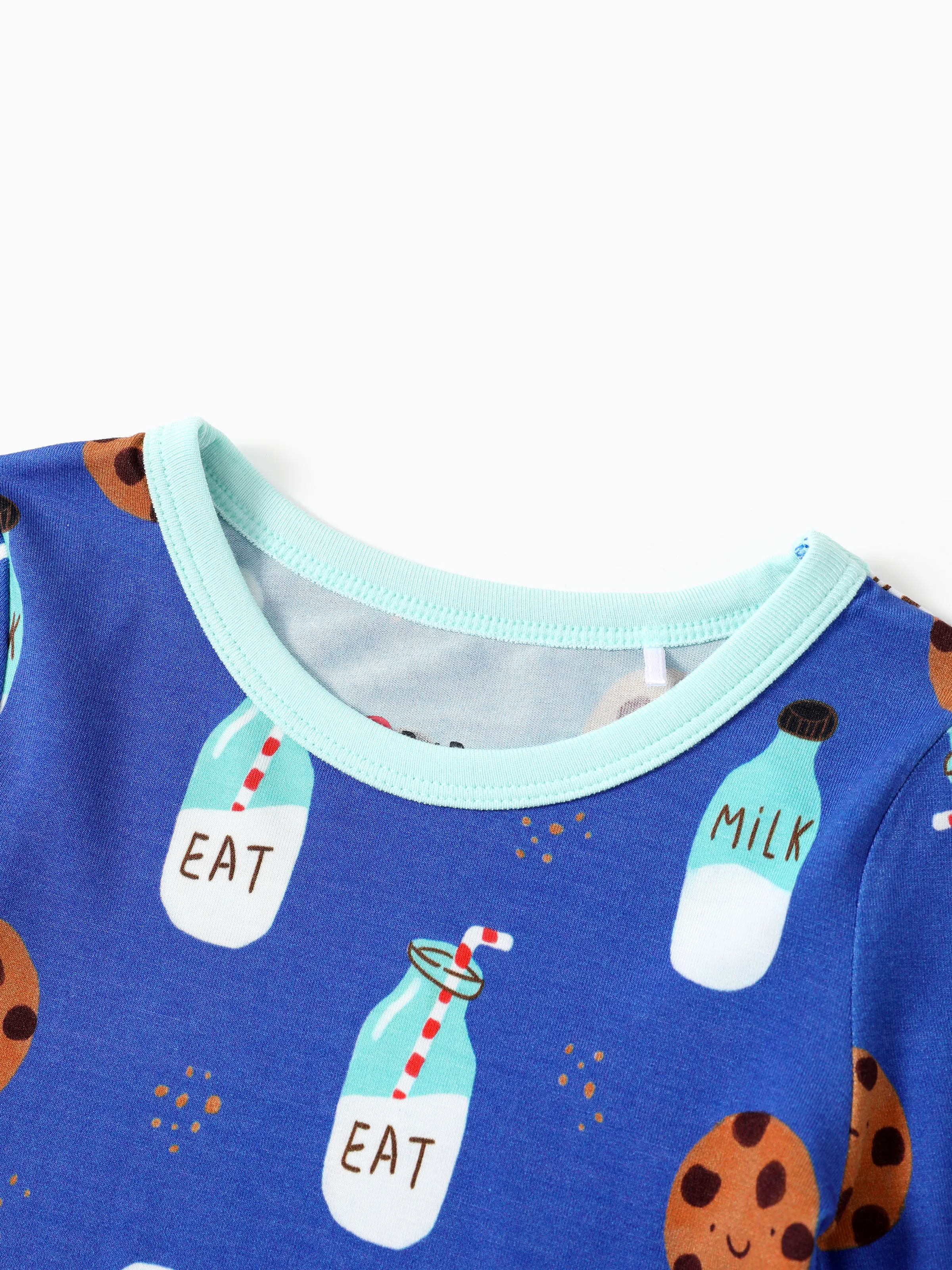 Bamboo Baby/Toddler 2-Piece Childlike Animal Print Snug-Fitting Pajamas Set Blue - Image 2