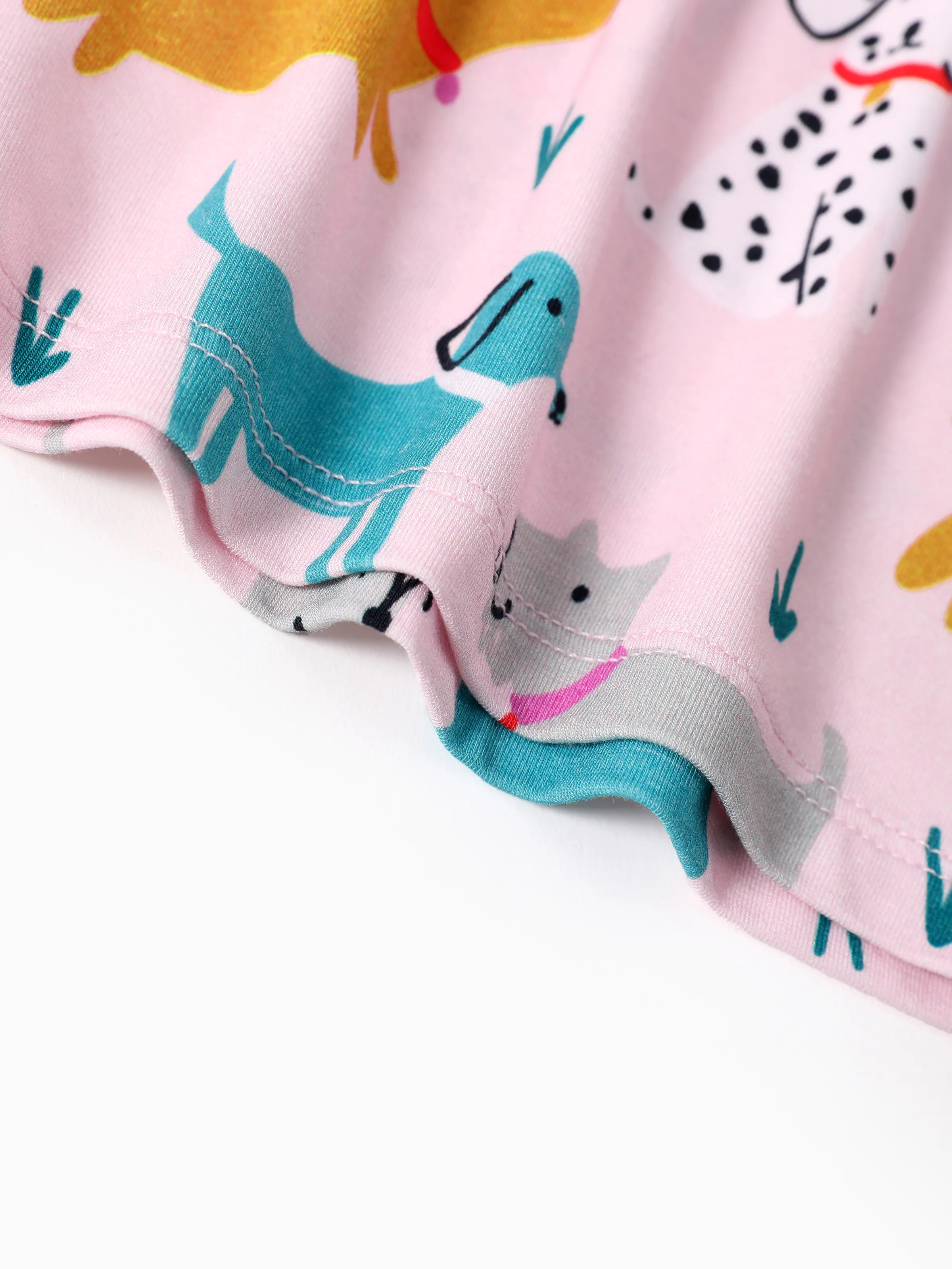 Bamboo Baby/Toddler 2-Piece Childlike Animal Print Snug-Fitting Pajamas Set Hot Pink - Image 8