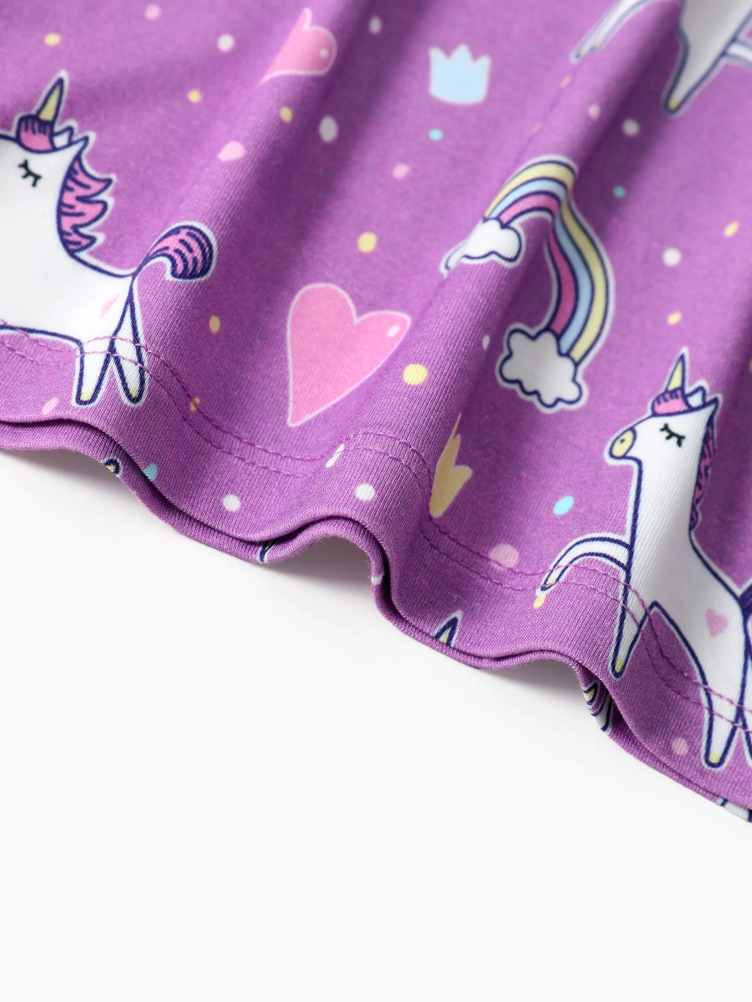 Bamboo Baby/Toddler 2-Piece Childlike Animal Print Snug-Fitting Pajamas Set Purple - Image 6