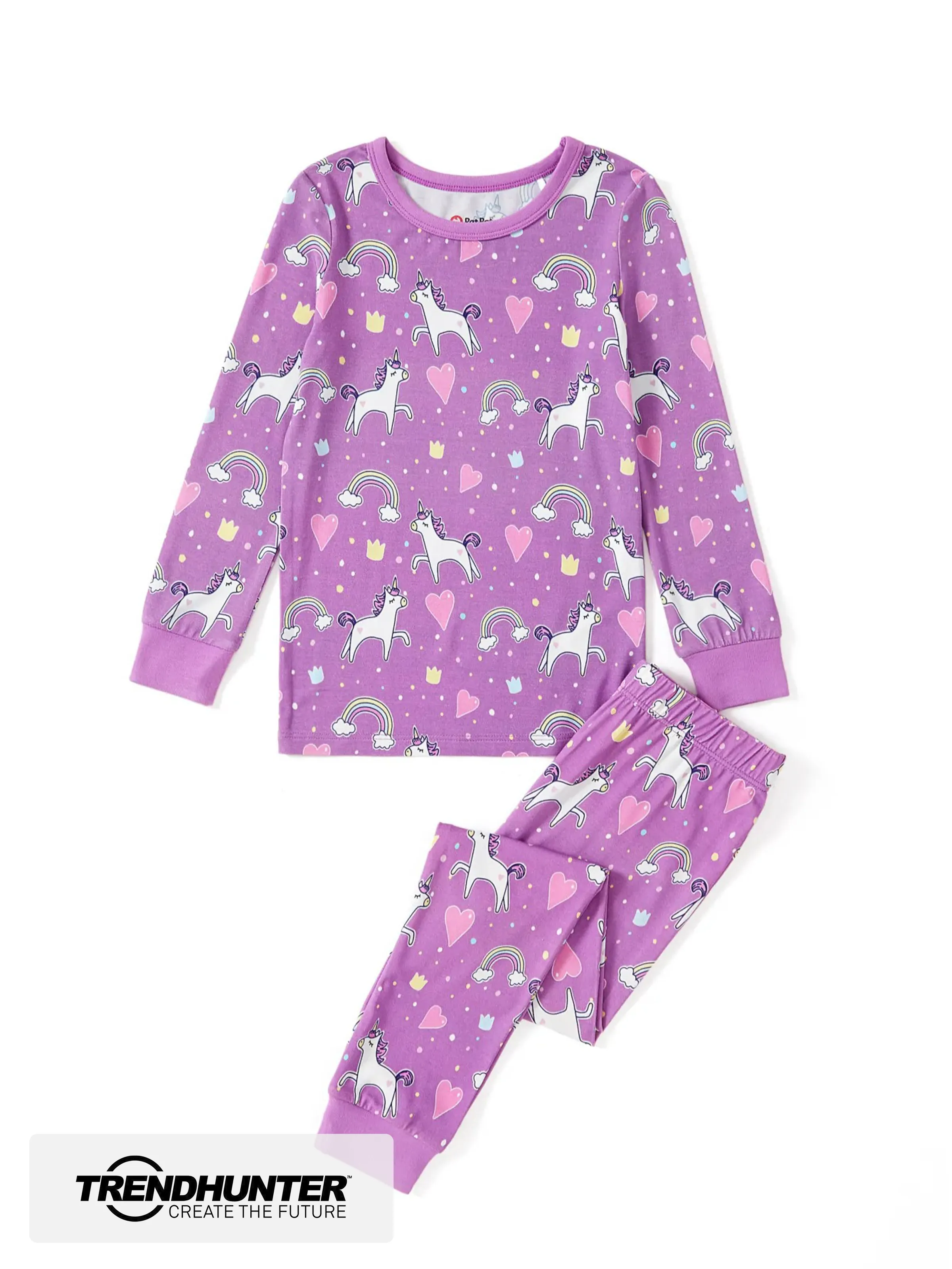 Bamboo Baby/Toddler 2-Piece Childlike Animal Print Snug-Fitting Pajamas Set Purple - Image 8