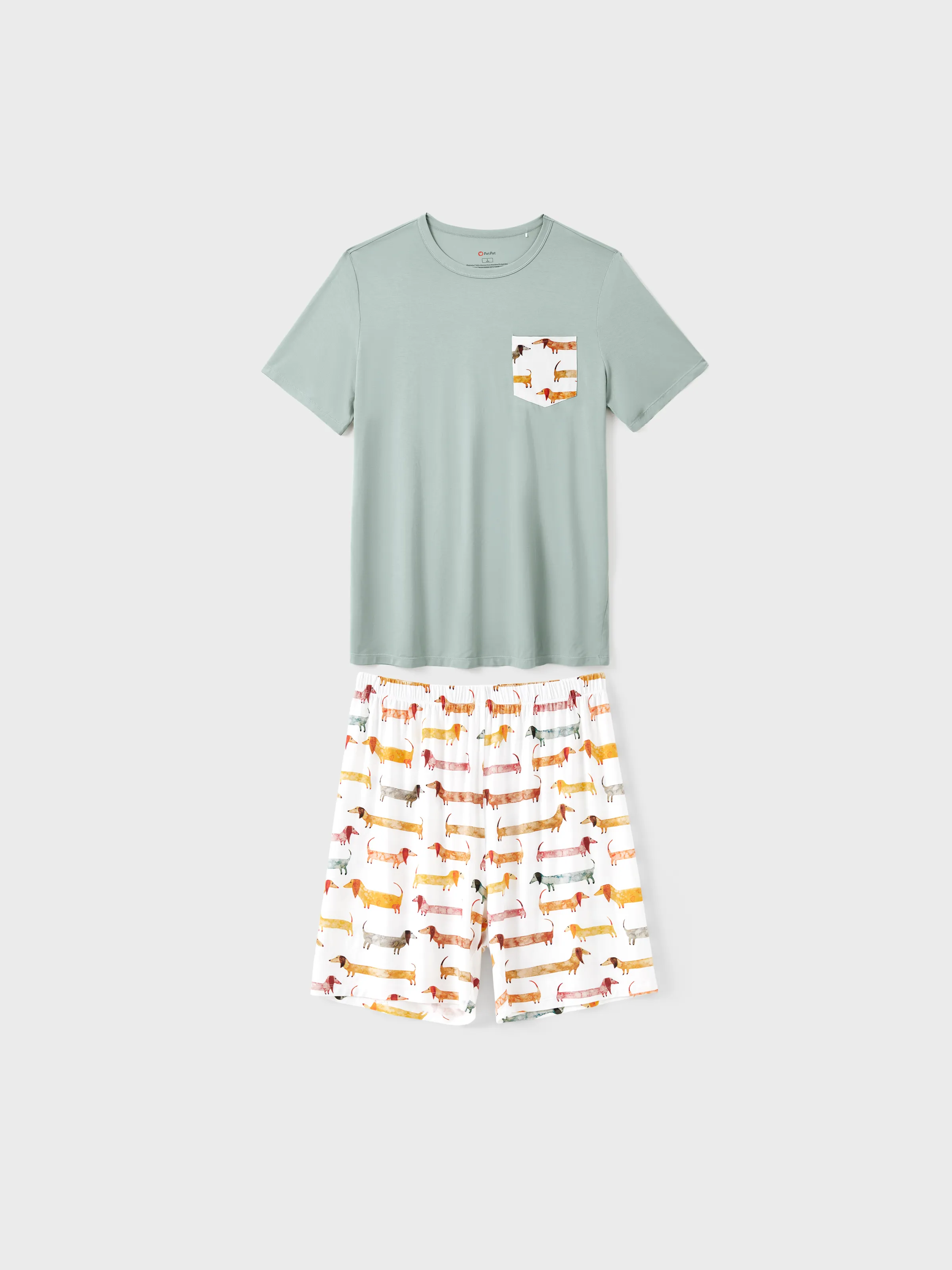 Bamboo Family Pajamas Cute Doggy Patterned Short-sleeve Matching Pajamas Set ( Snug-Fitting for Children ) Multi-color - Image 19