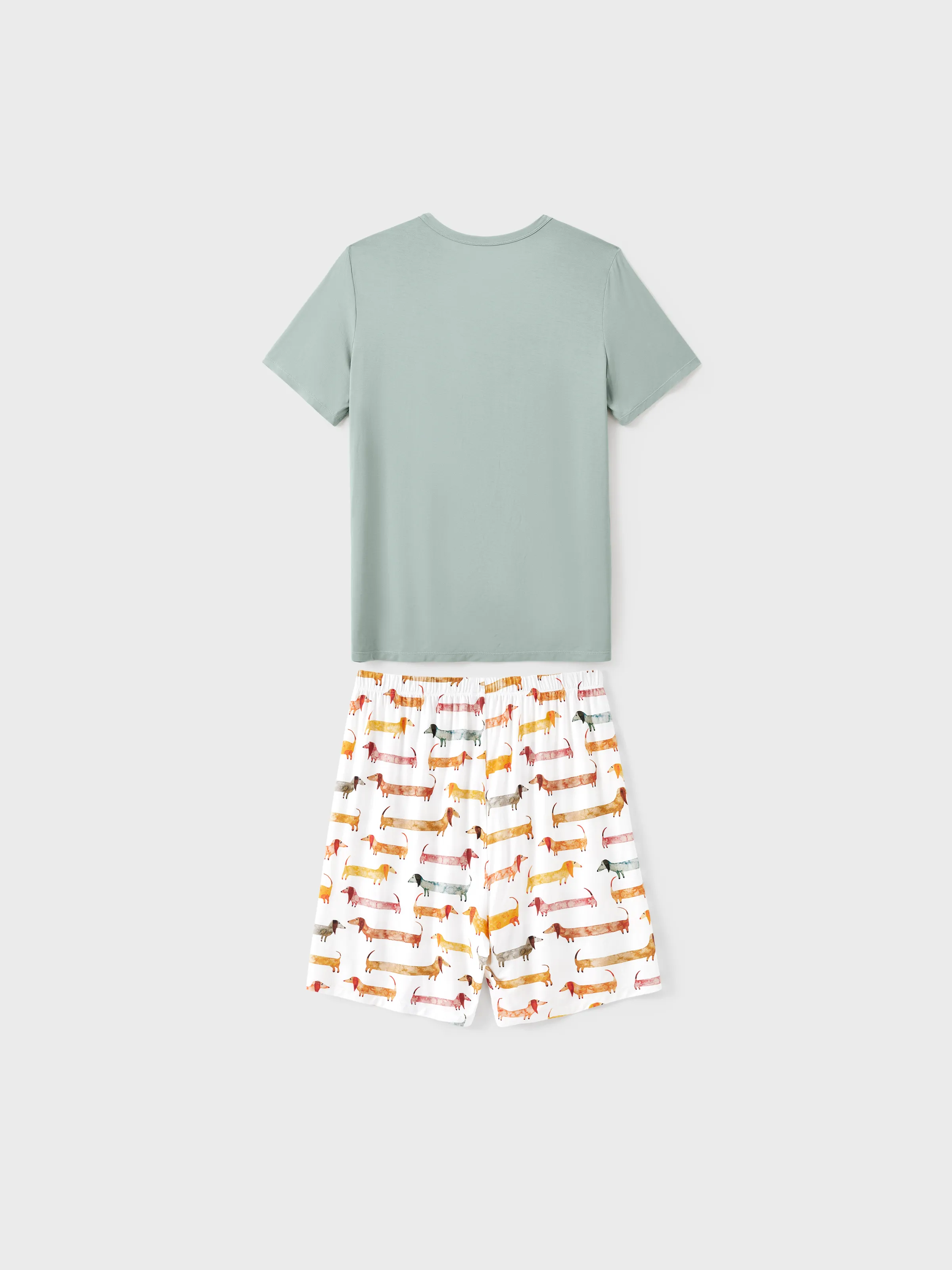 Bamboo Family Pajamas Cute Doggy Patterned Short-sleeve Matching Pajamas Set ( Snug-Fitting for Children ) Multi-color - Image 20