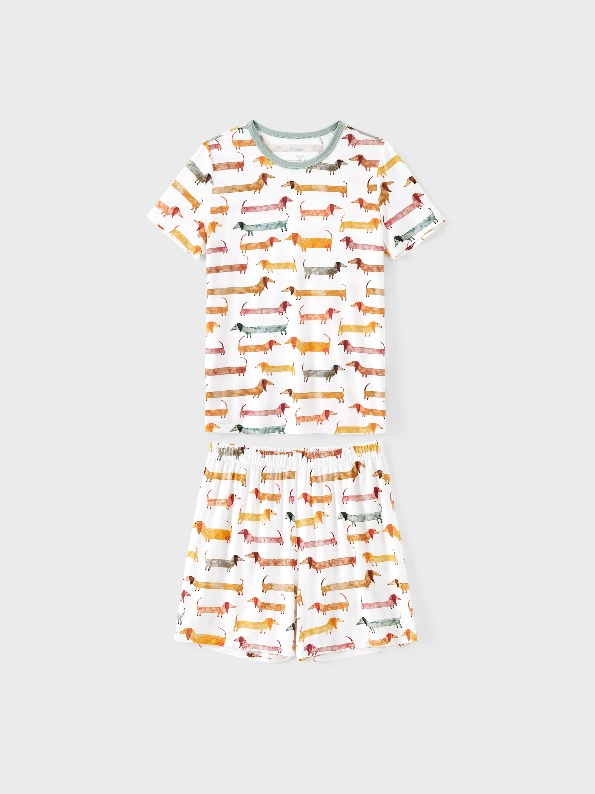 Bamboo Family Pajamas Cute Doggy Patterned Short-sleeve Matching Pajamas Set ( Snug-Fitting for Children ) Multi-color - Image 5