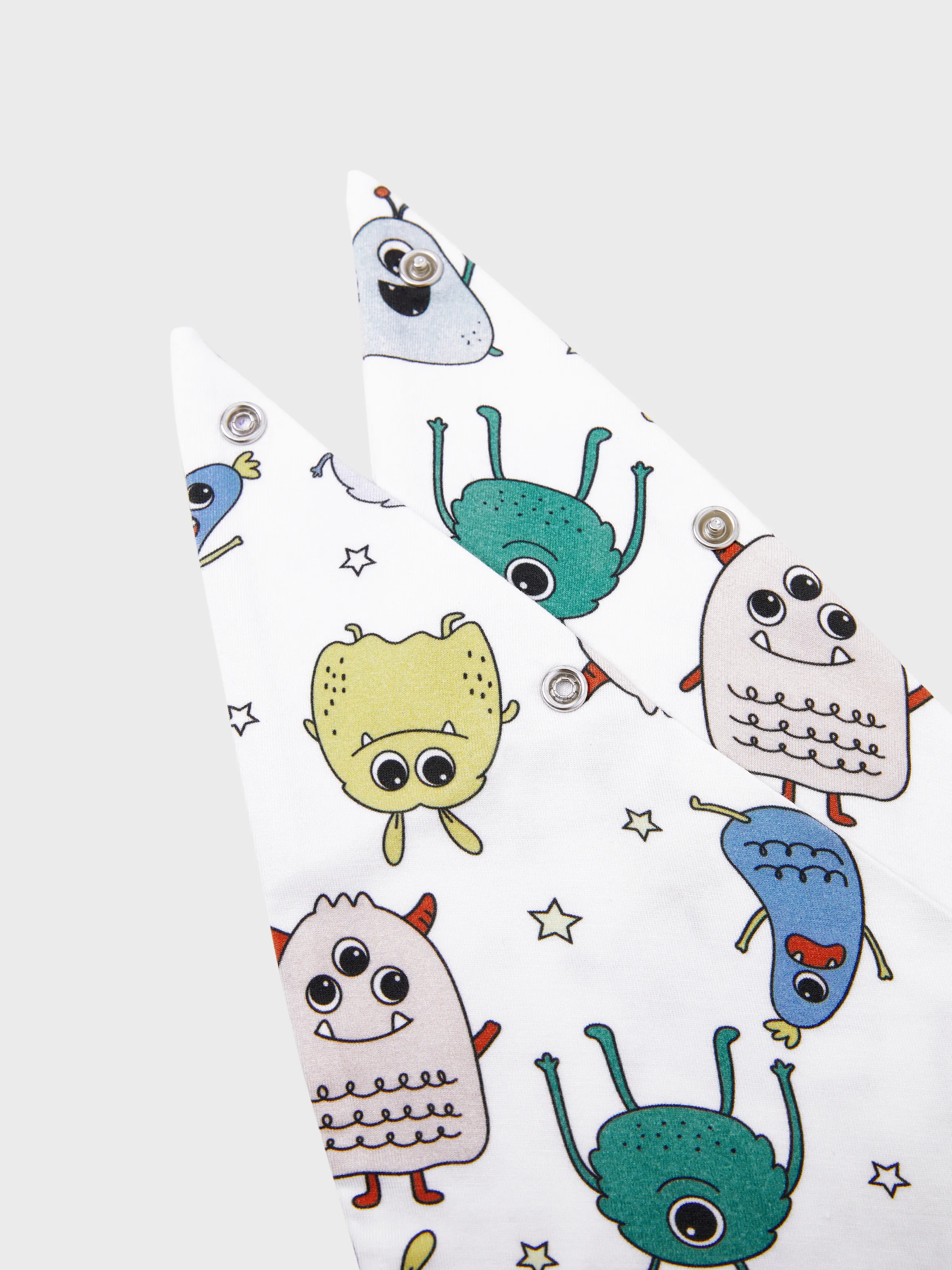 Bamboo Family Pajamas Cute Little Monster Print Short-sleeve Matching Pajama Set ( Snug-Fitting for Children ) White - Image 24