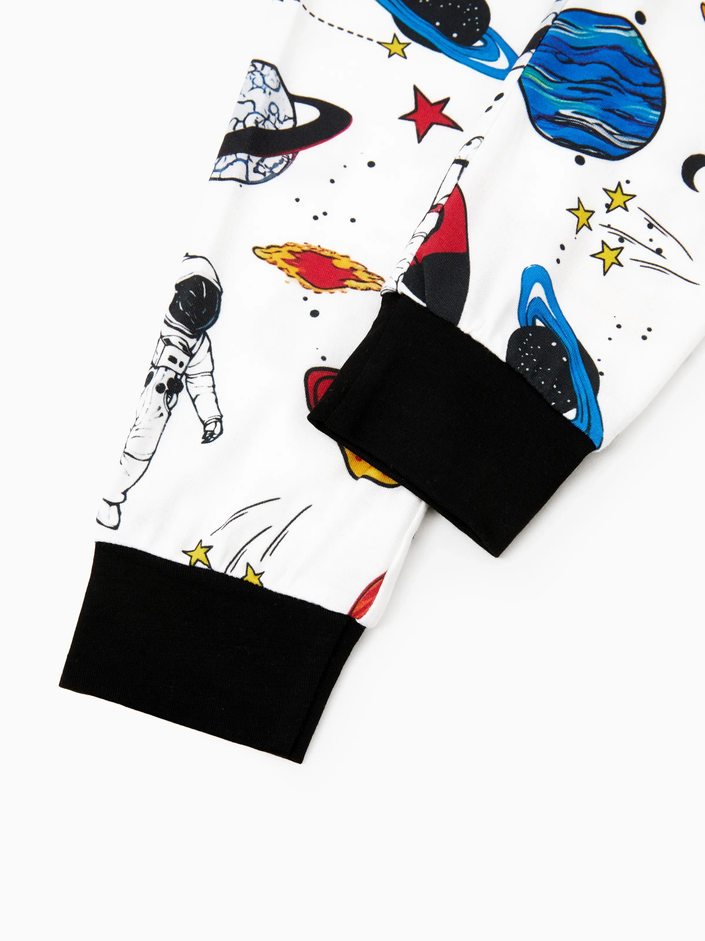 Bamboo Family Pajamas Space Theme Print Short-sleeve Matching Pajama set ( Snug-Fitting for Children ) White - Image 11