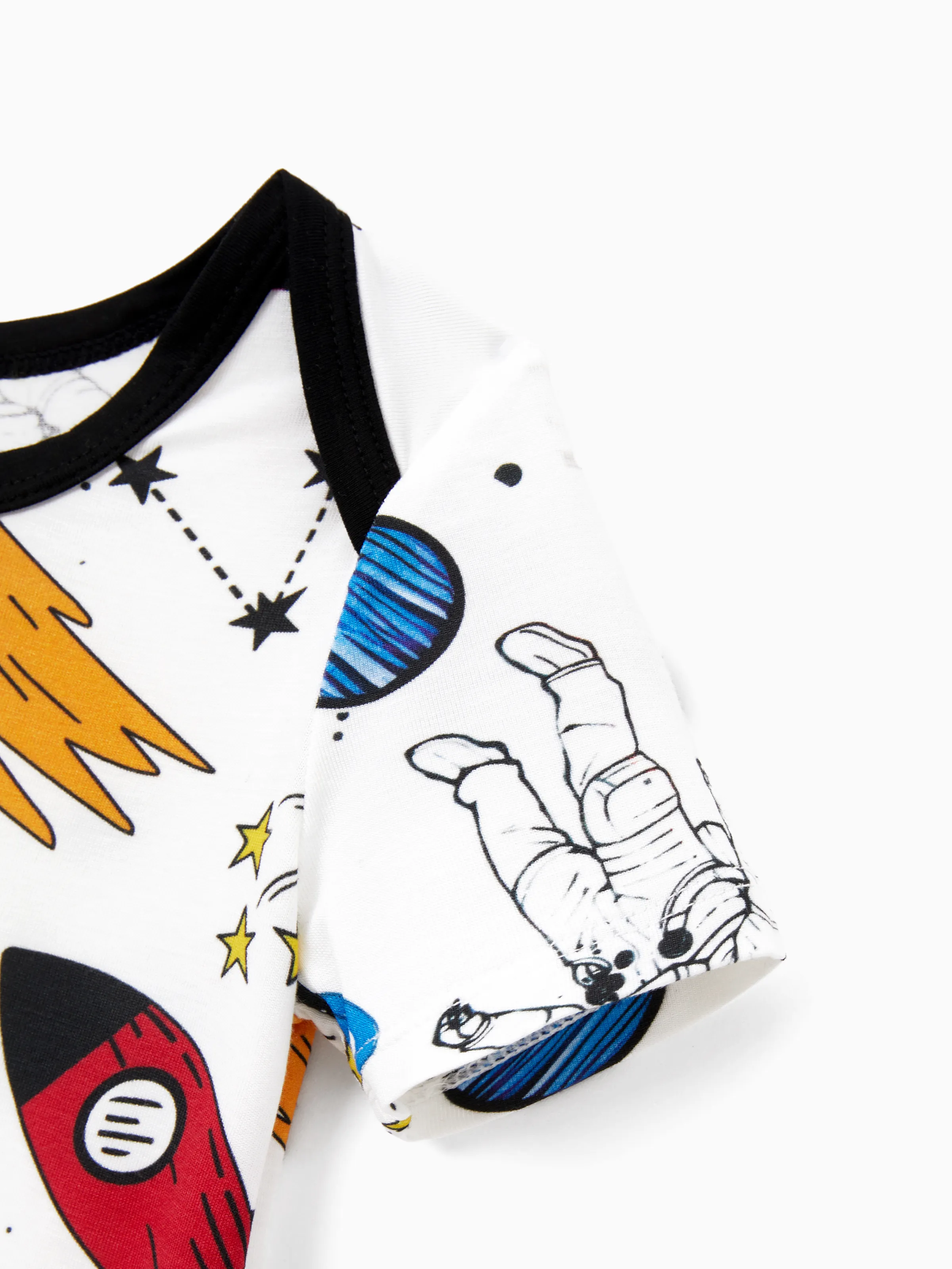 Bamboo Family Pajamas Space Theme Print Short-sleeve Matching Pajama set ( Snug-Fitting for Children ) White - Image 14