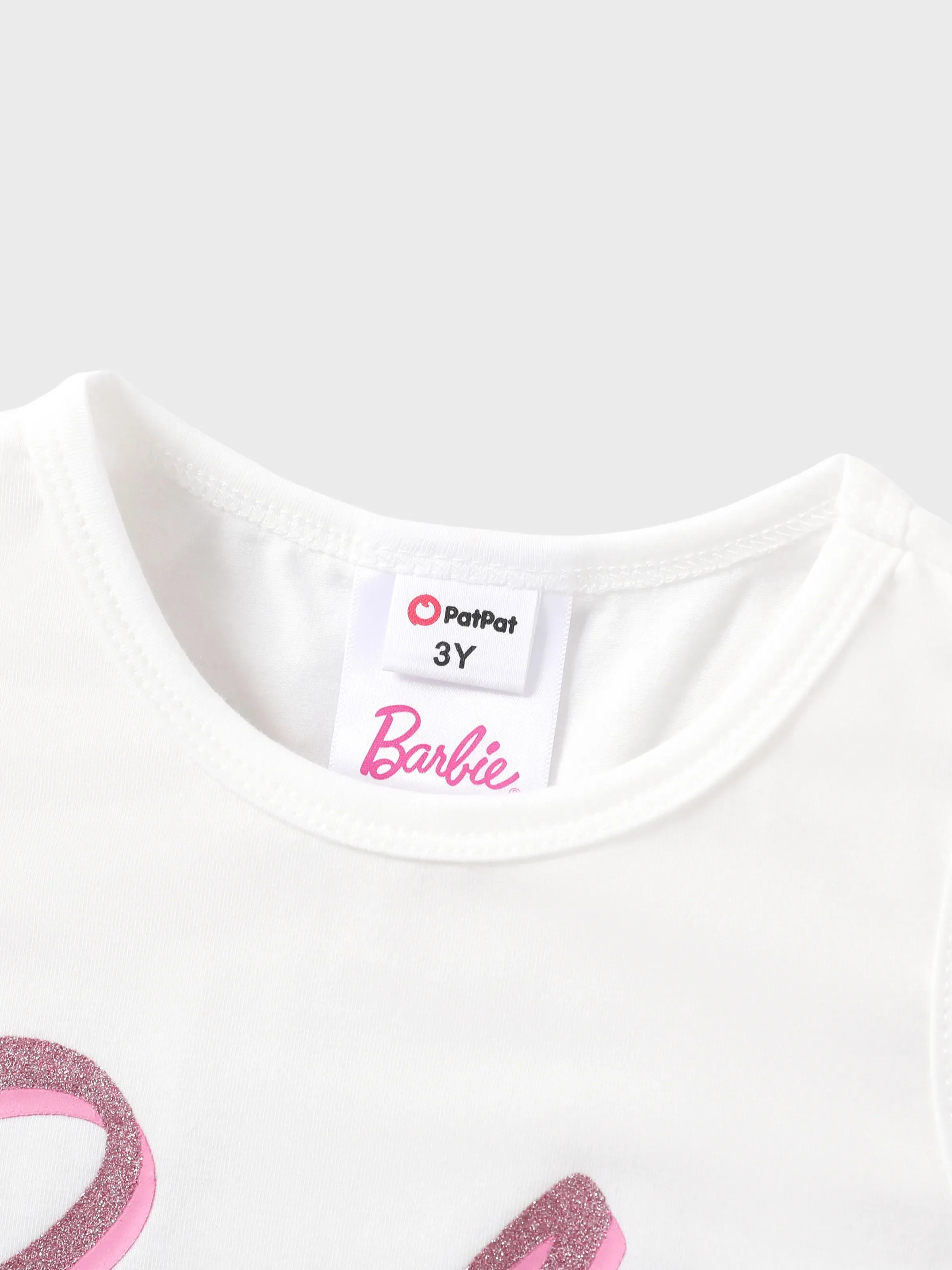 Barbie 2pcs Toddler/Kid Girl Alphabet Twist Tank Top with Pencil Skirt Set
 PinkyWhite - Image 4