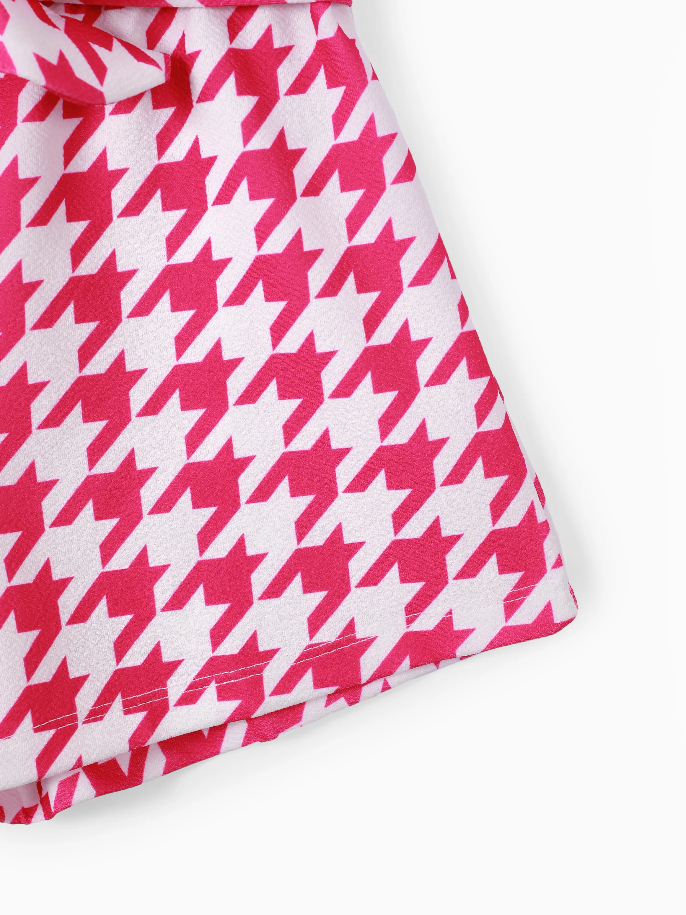 Barbie Toddler/Kid Girl 2pcs Plaid Puff-sleeve Bowknot Set PinkyWhite - Image 9