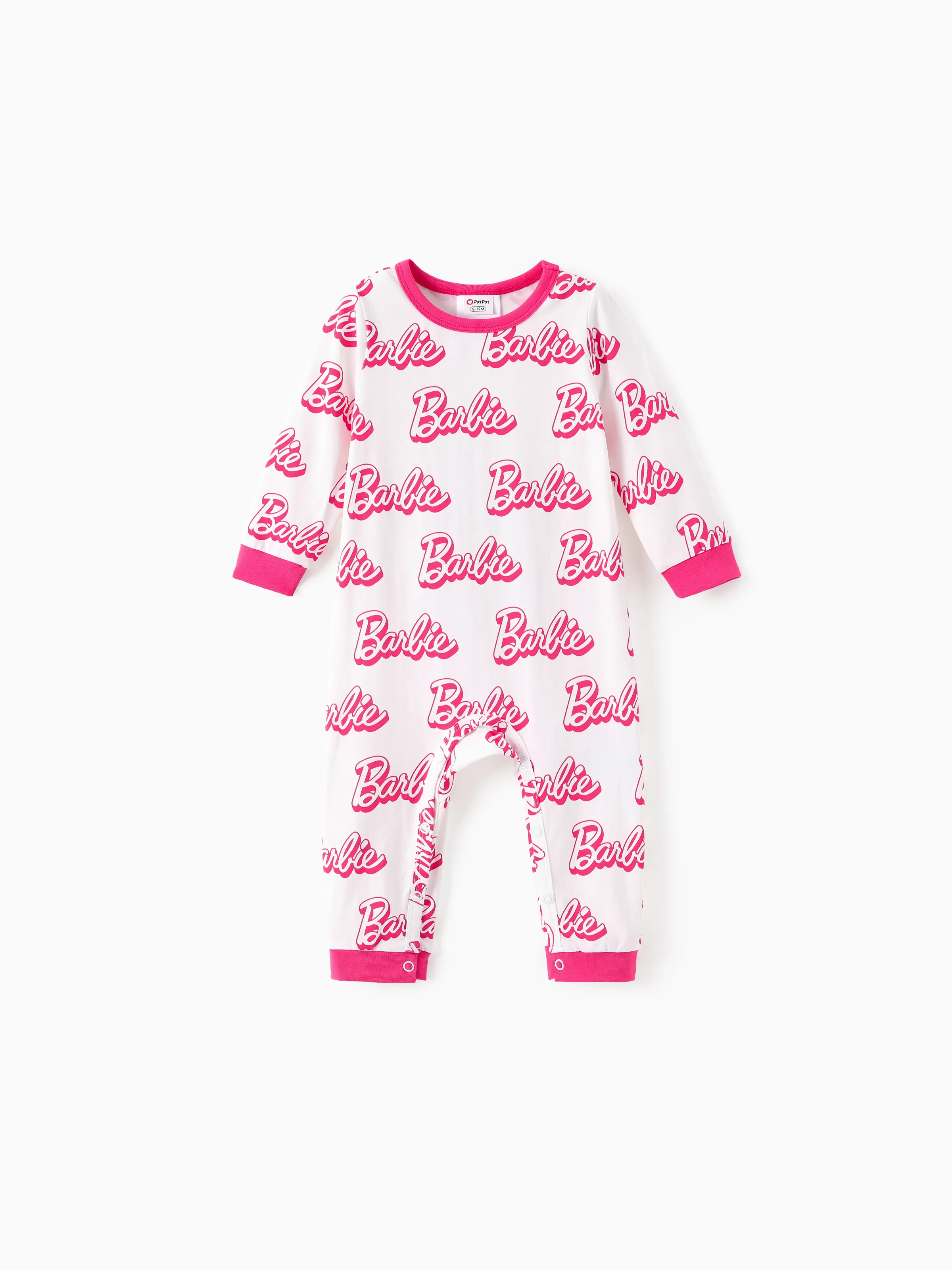 Barbie Baby Girl 2-Pack Childlike Cotton Jumpsuits Hot Pink - Image 5