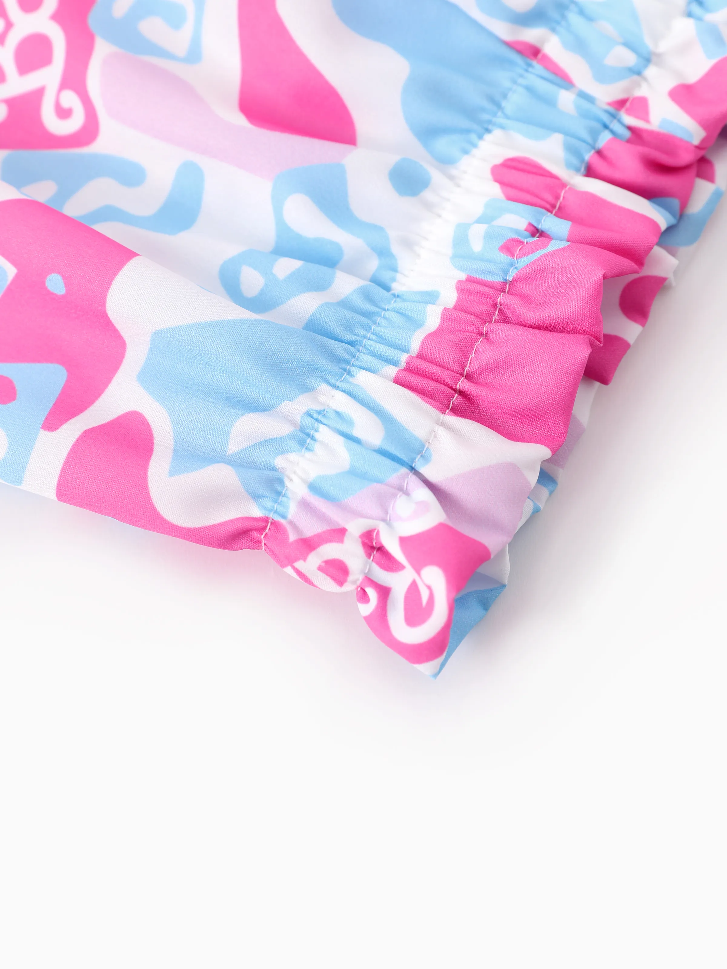 Barbie Baby Girl 2pcs Cotton Flutter Sleeve Romper and Printed Pants Sets Hot Pink - Image 10