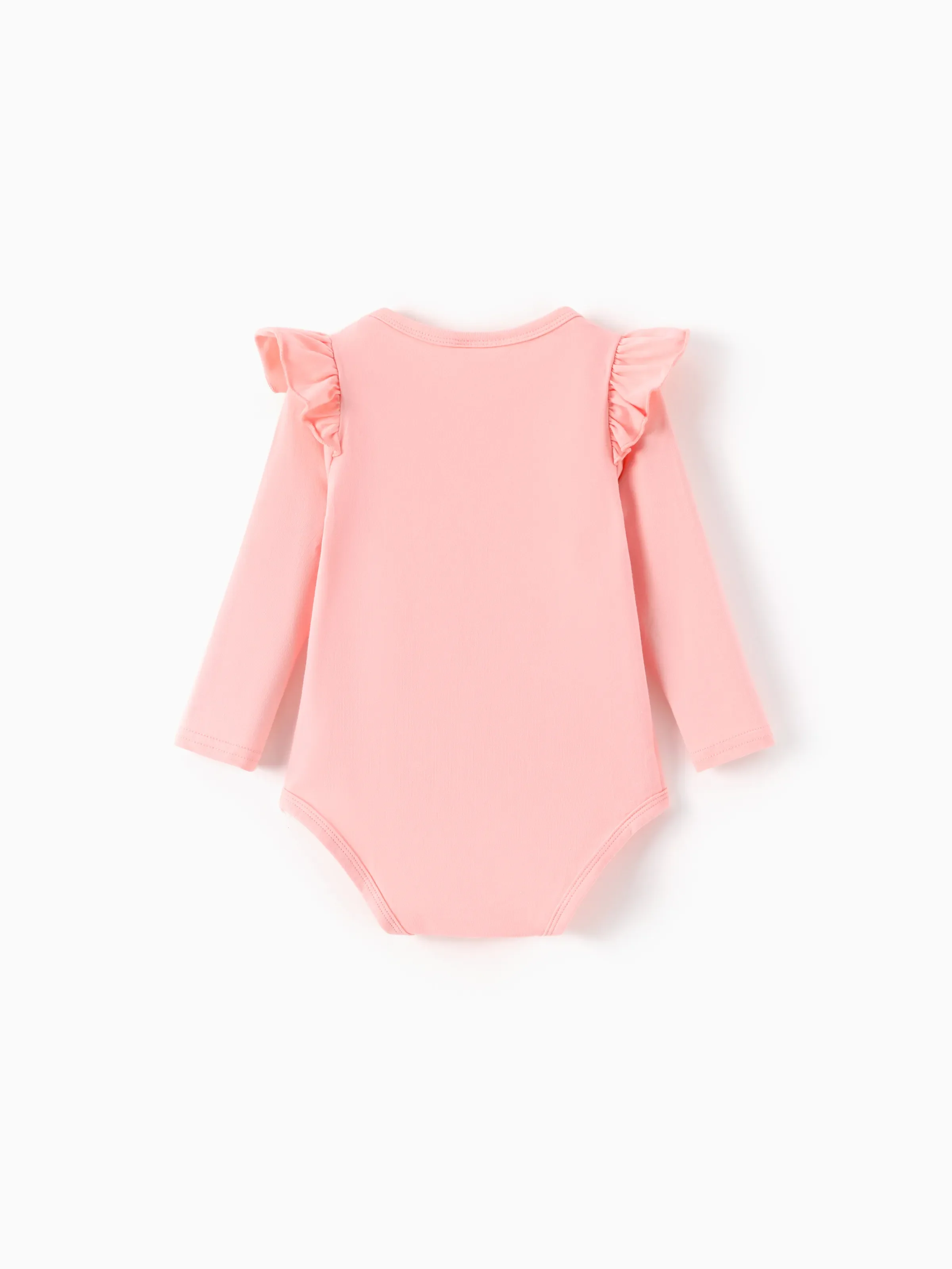 Barbie Baby Girl 2pcs Cotton Flutter Sleeve Romper and Printed Pants Sets Light Pink - Image 4