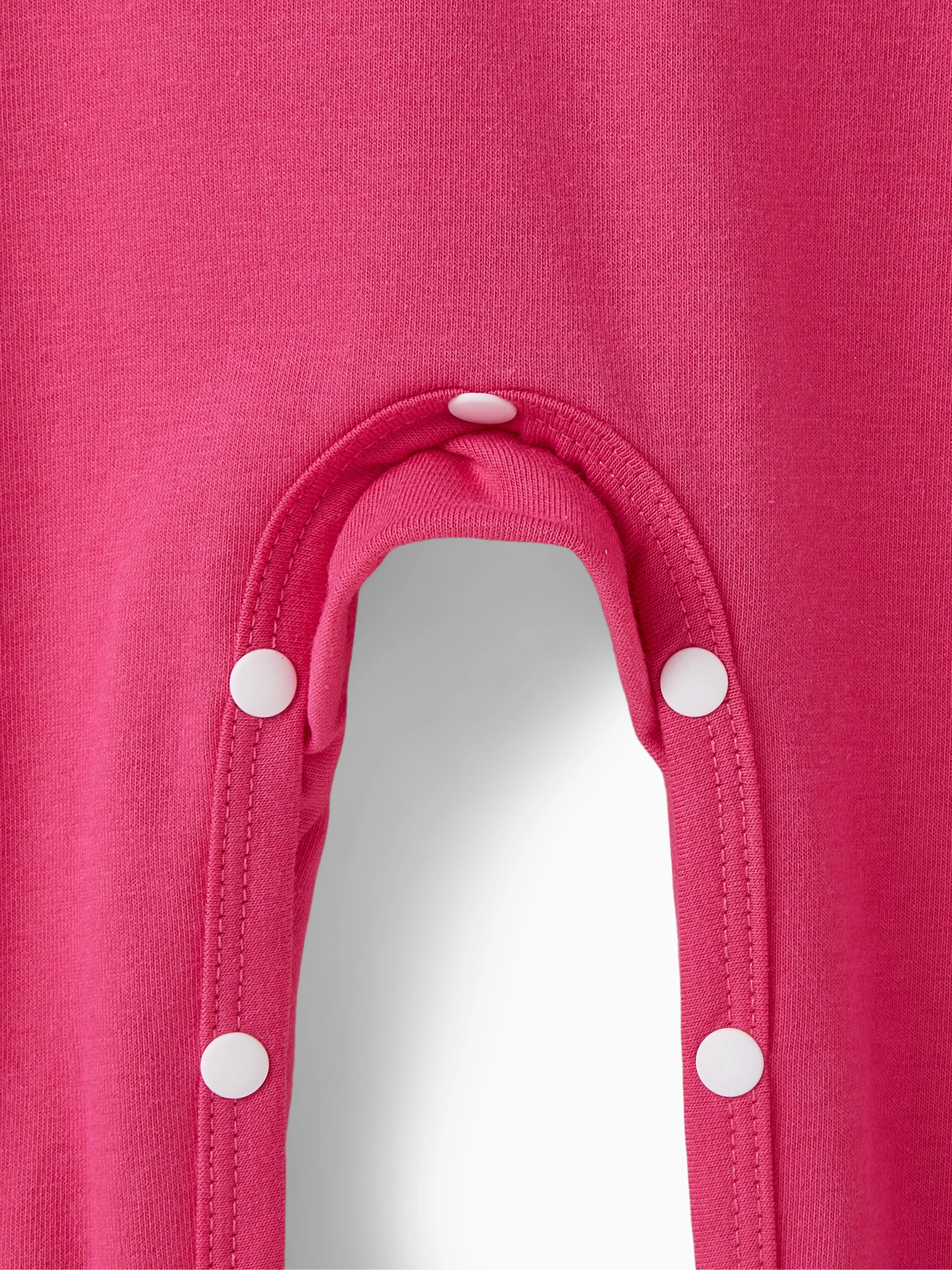 Barbie Baby Girl Letter Embroidered Long-sleeve Jumpsuit Hot Pink - Image 6