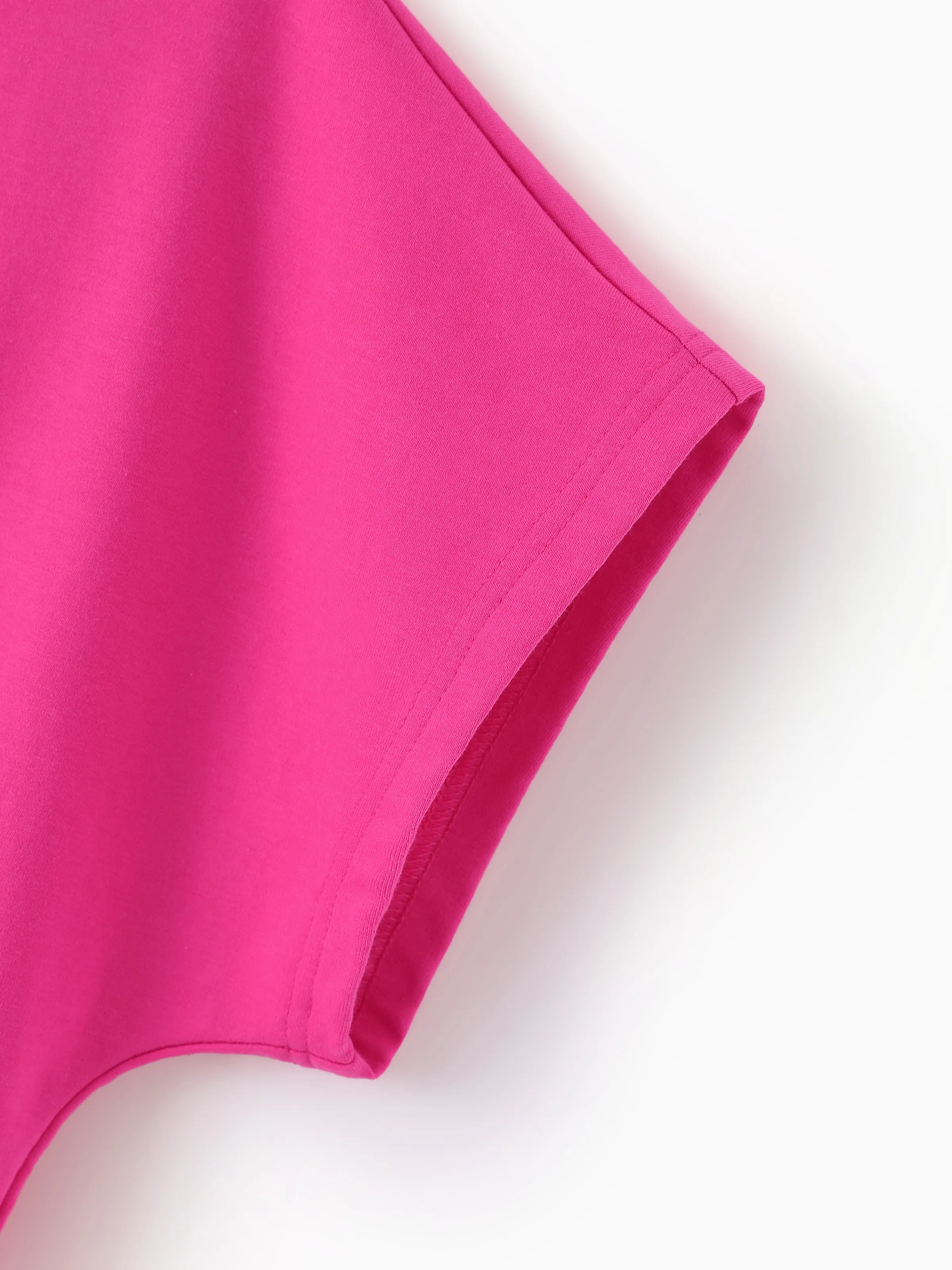 Barbie Mommy and Me 2pcs Batwing Sleeve Crop Top and Shorts Sets Hot Pink - Image 5