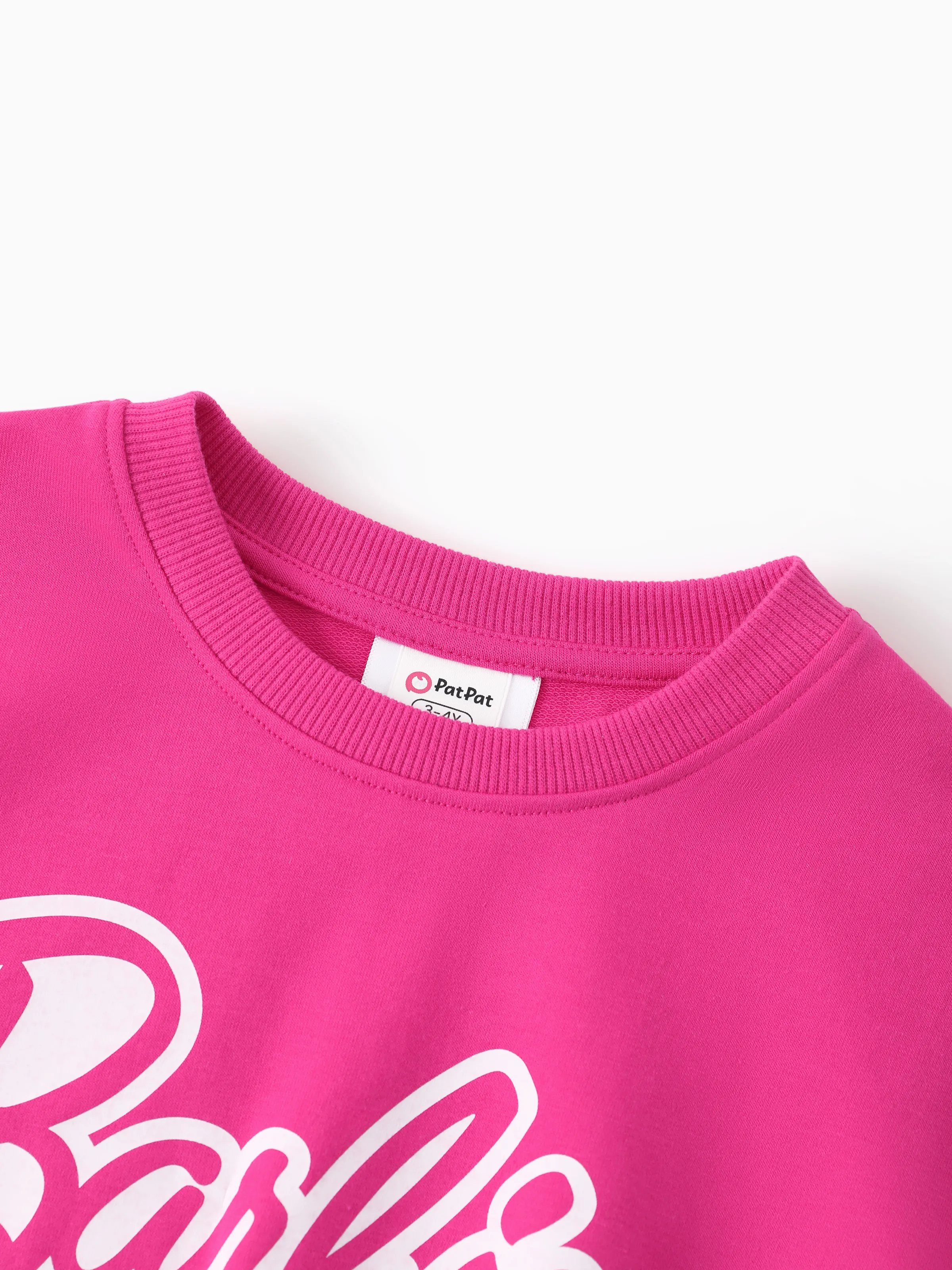 Barbie Mommy and Me 2pcs Batwing Sleeve Crop Top and Shorts Sets Hot Pink - Image 9
