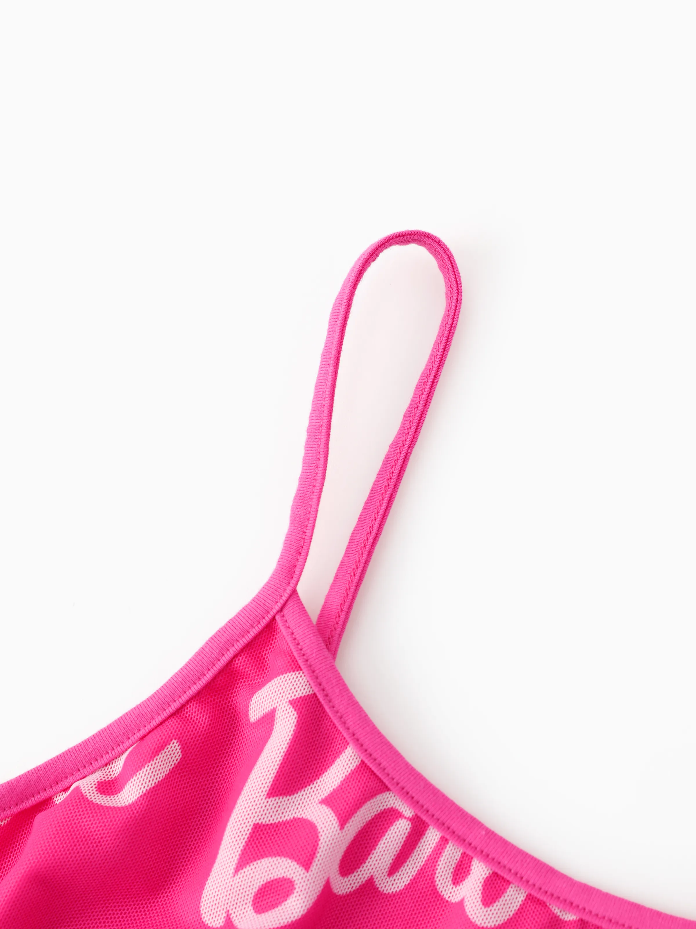 Barbie Mommy and Me Sleeveless Allover Print Strappy Dresses Hot Pink - Image 5