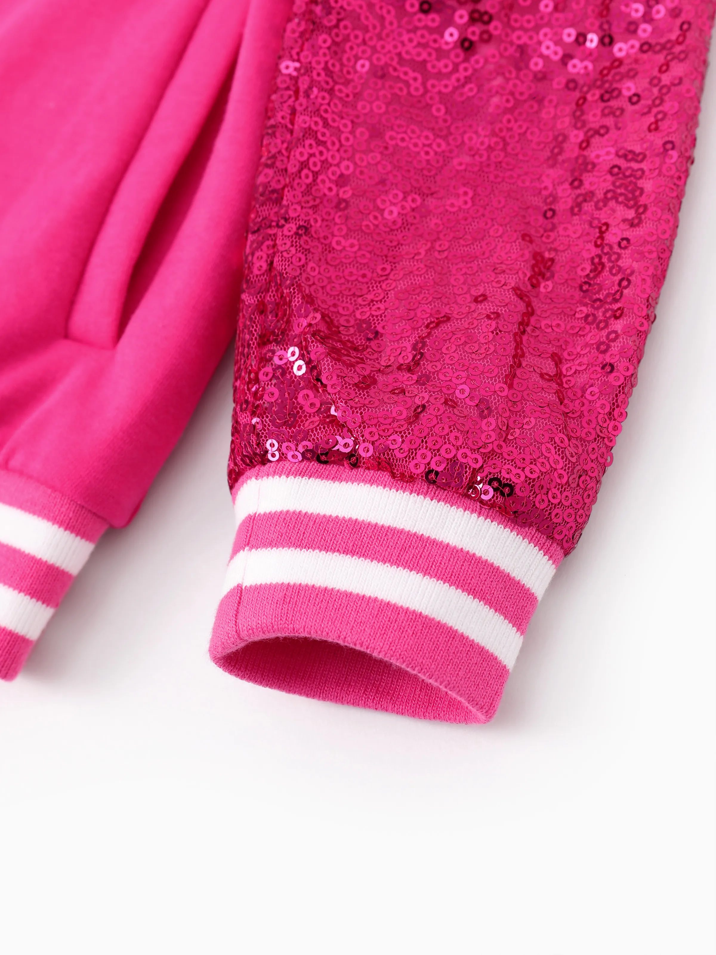 Barbie Outfit Toddler/Kid Girl Sequin-sleeve Bomber Jacket Roseo - Image 5