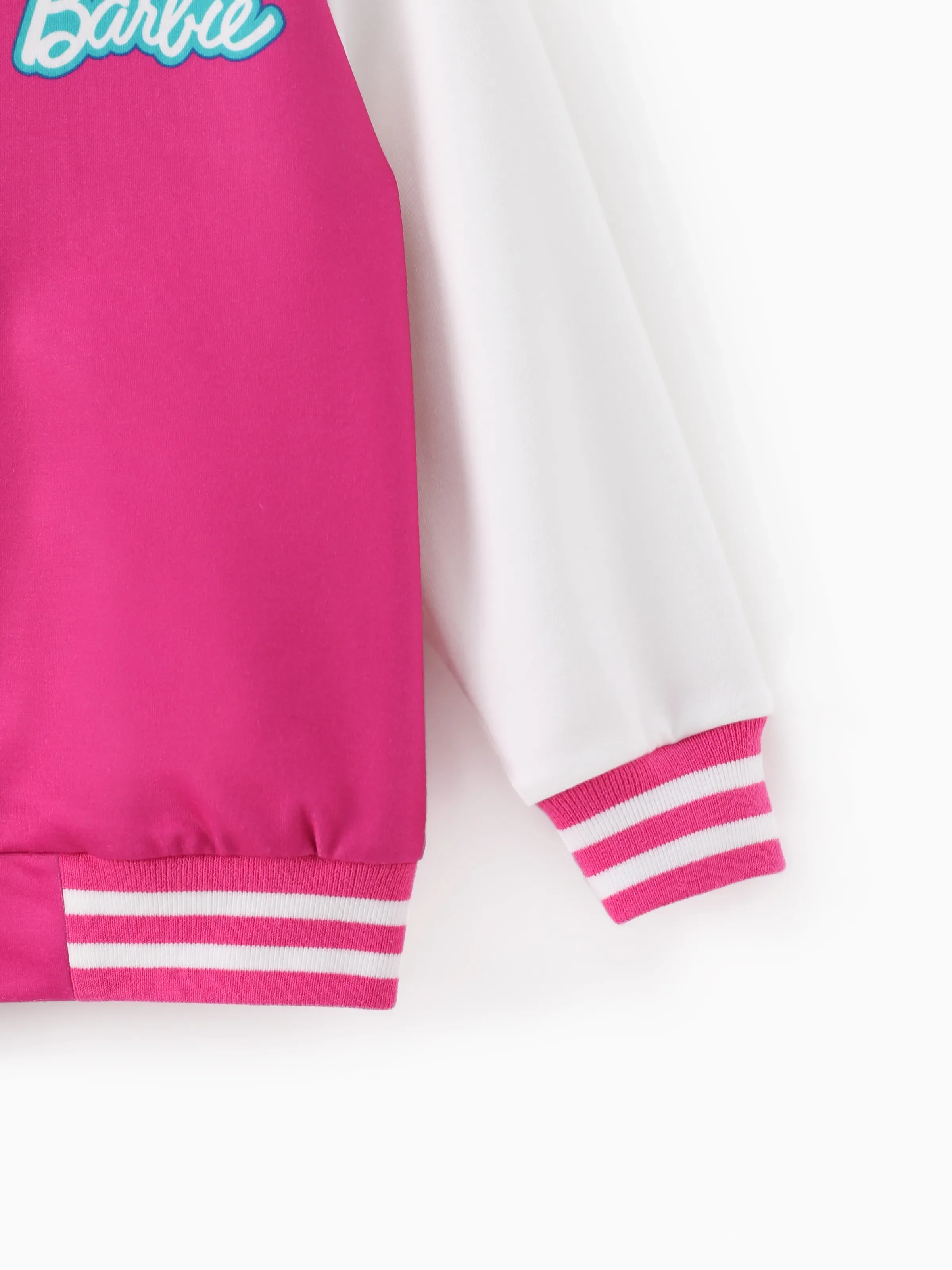Barbie Outfit Toddler/Kid Girl Naia™ Letter Print Colorblock Lightweight Bomber Jacket Roseo - Image 5