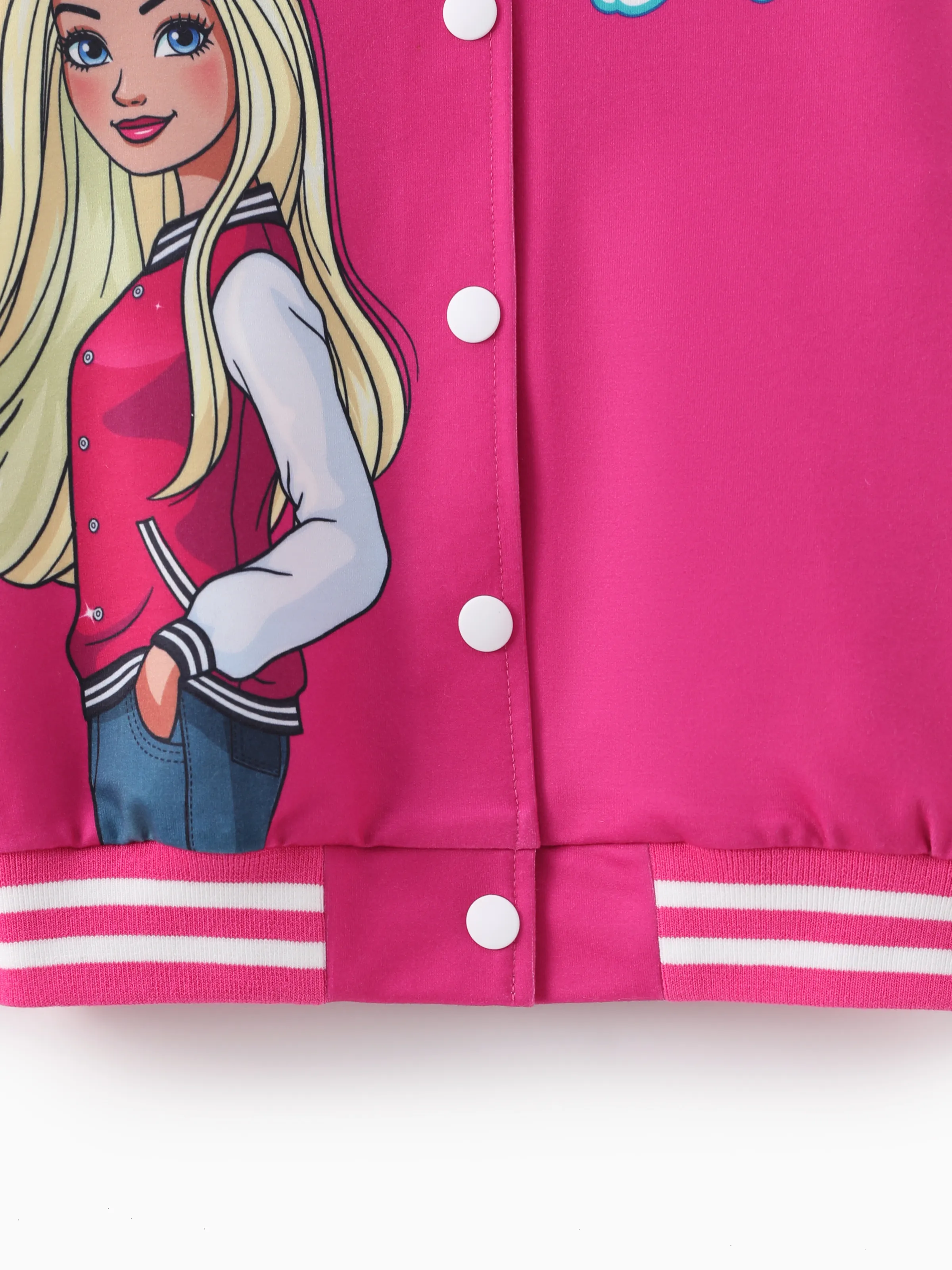 Barbie Outfit Toddler/Kid Girl Naia™ Letter Print Colorblock Lightweight Bomber Jacket Roseo - Image 6