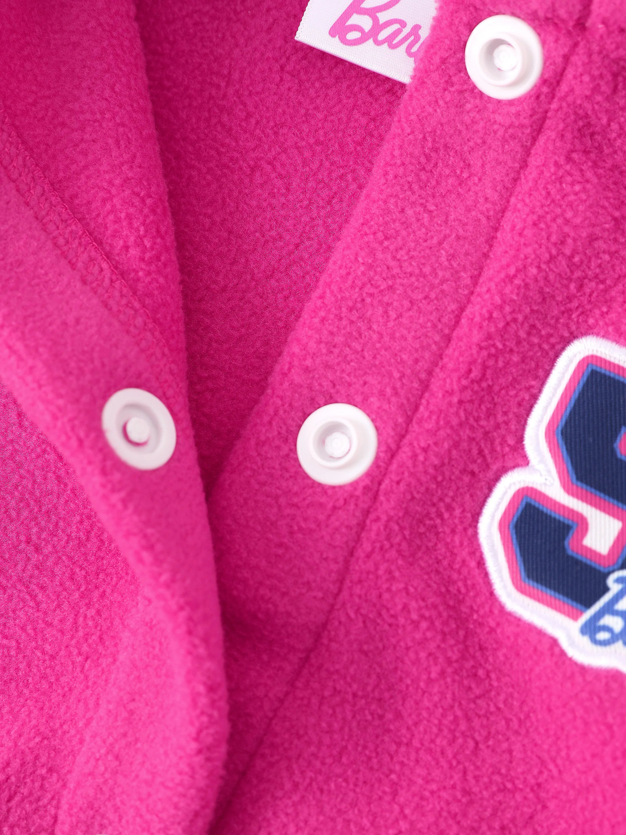 Barbie Toddler/ Kid Girl Fleece Bomber Jacket Hot Pink - Image 7